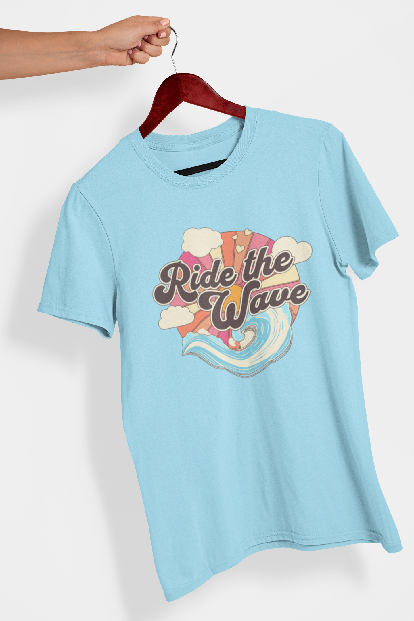 Ride The Wave Women's Printed T-Shirt Bubbles Blue High & Humble Enterprises