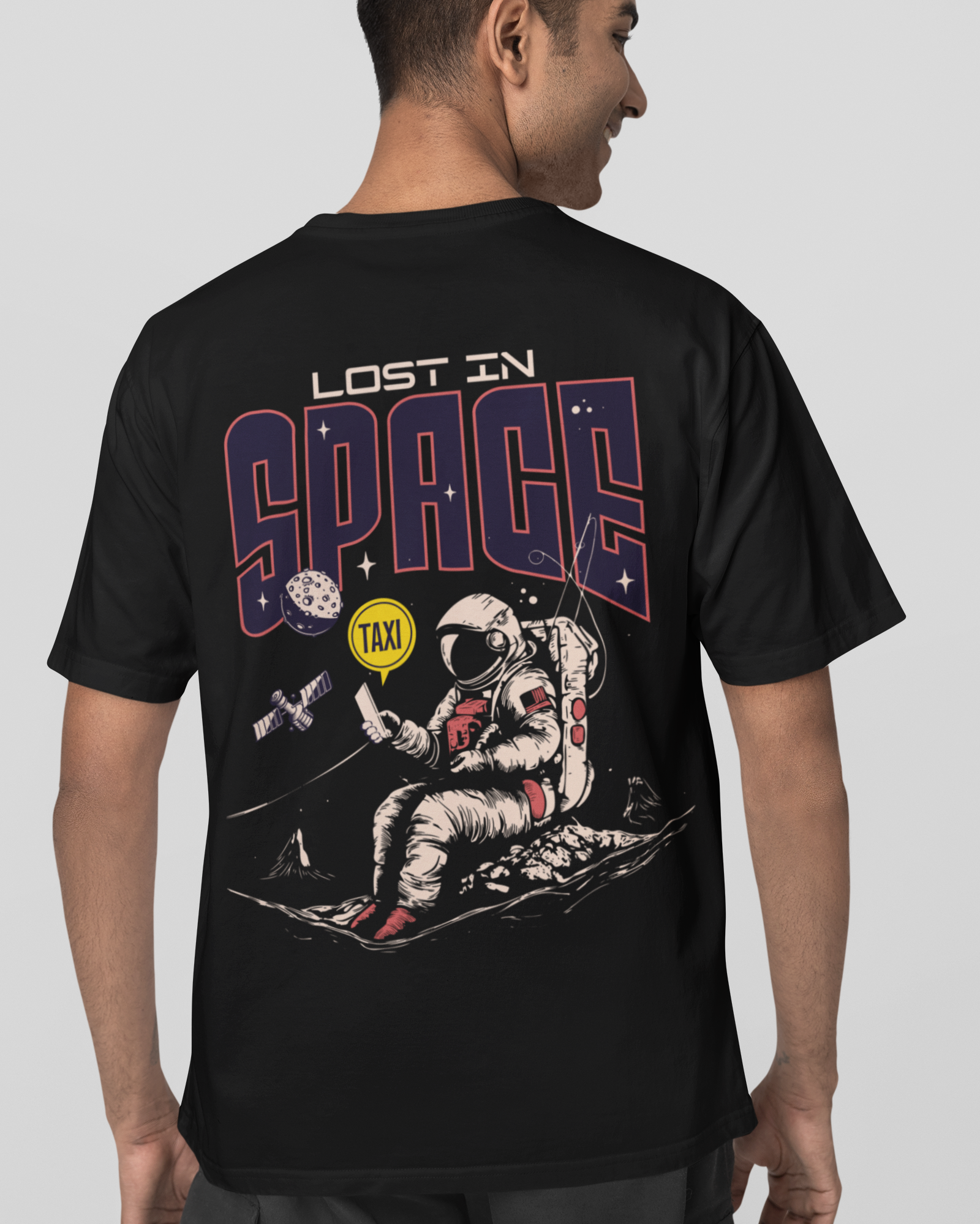 Lost in Space Men's Oversized Printed T-Shirt