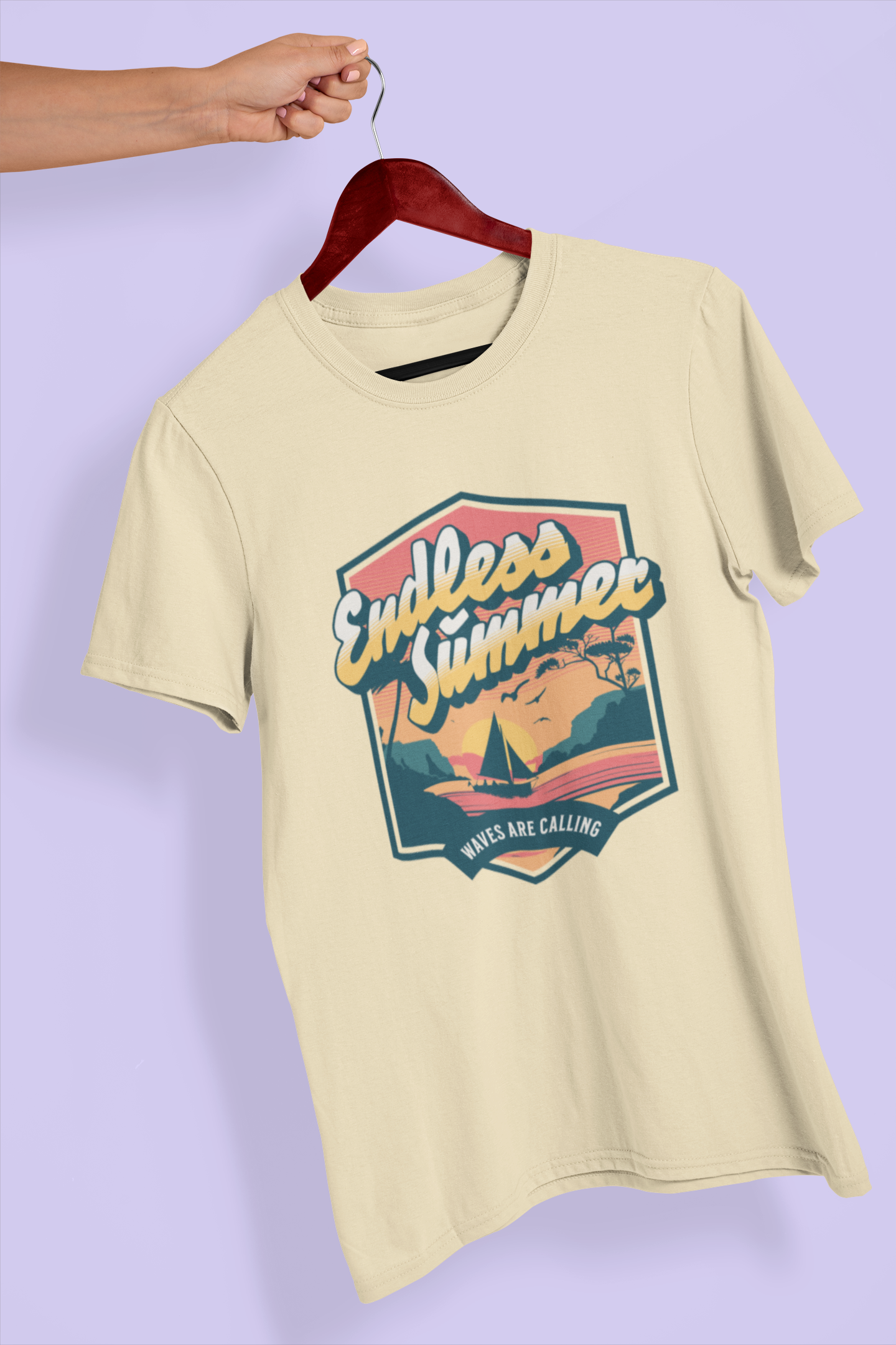 Endless Summer Women's Printed T-Shirt Dune Beige High & Humble Enterprises