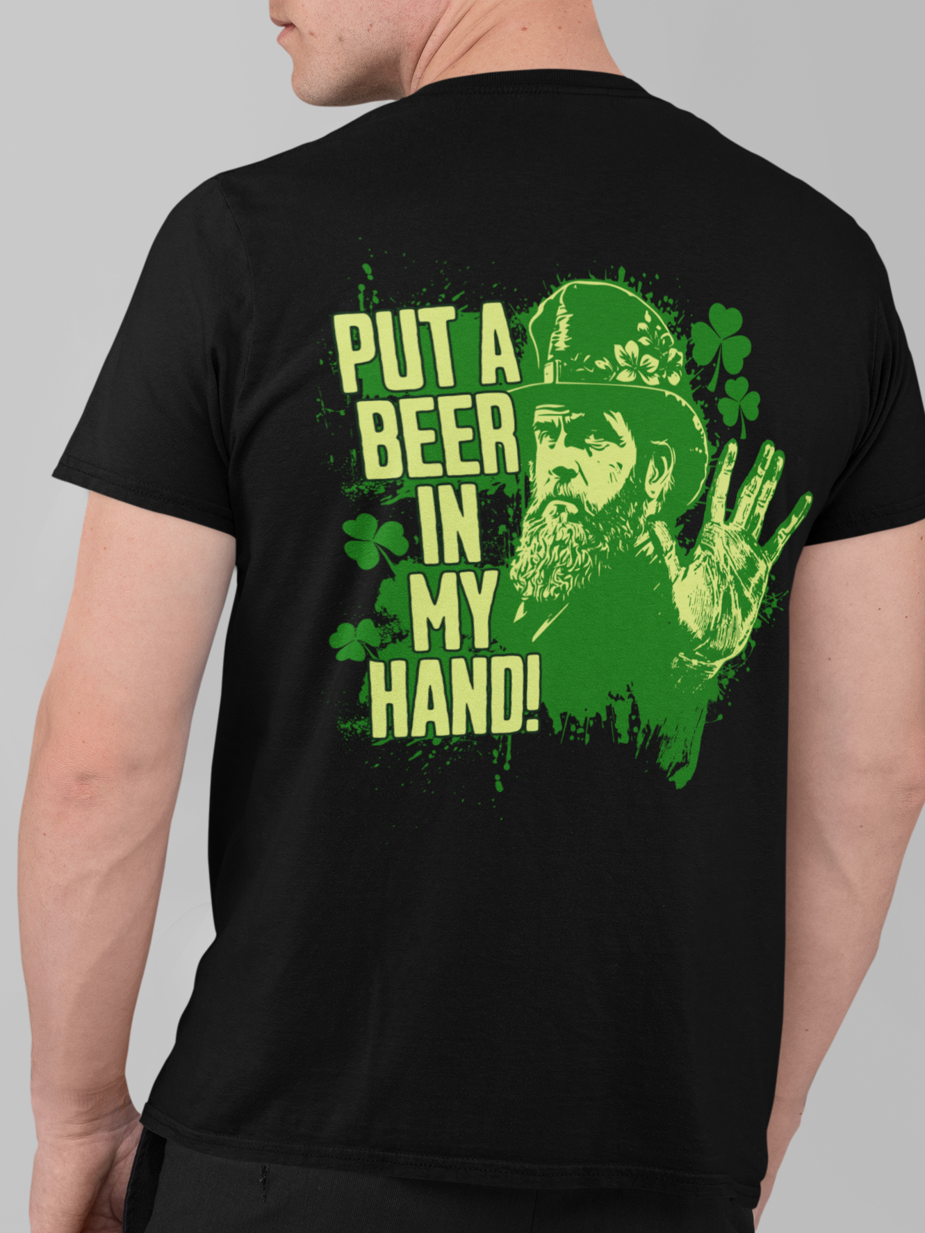 Beer in My Hand Men's Oversized Printed T-Shirt