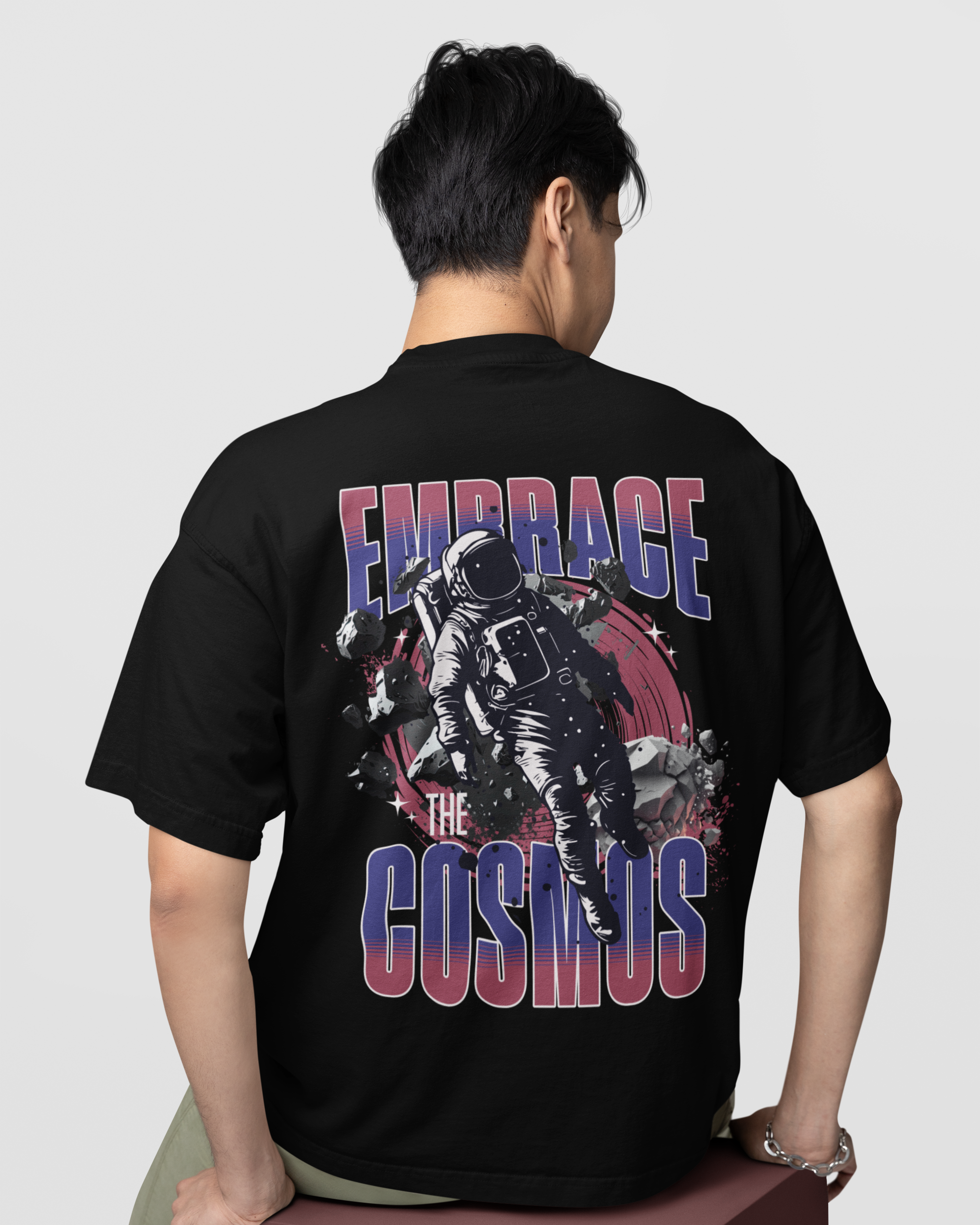 Embrace Cosmos Men's Oversized Printed T-Shirt