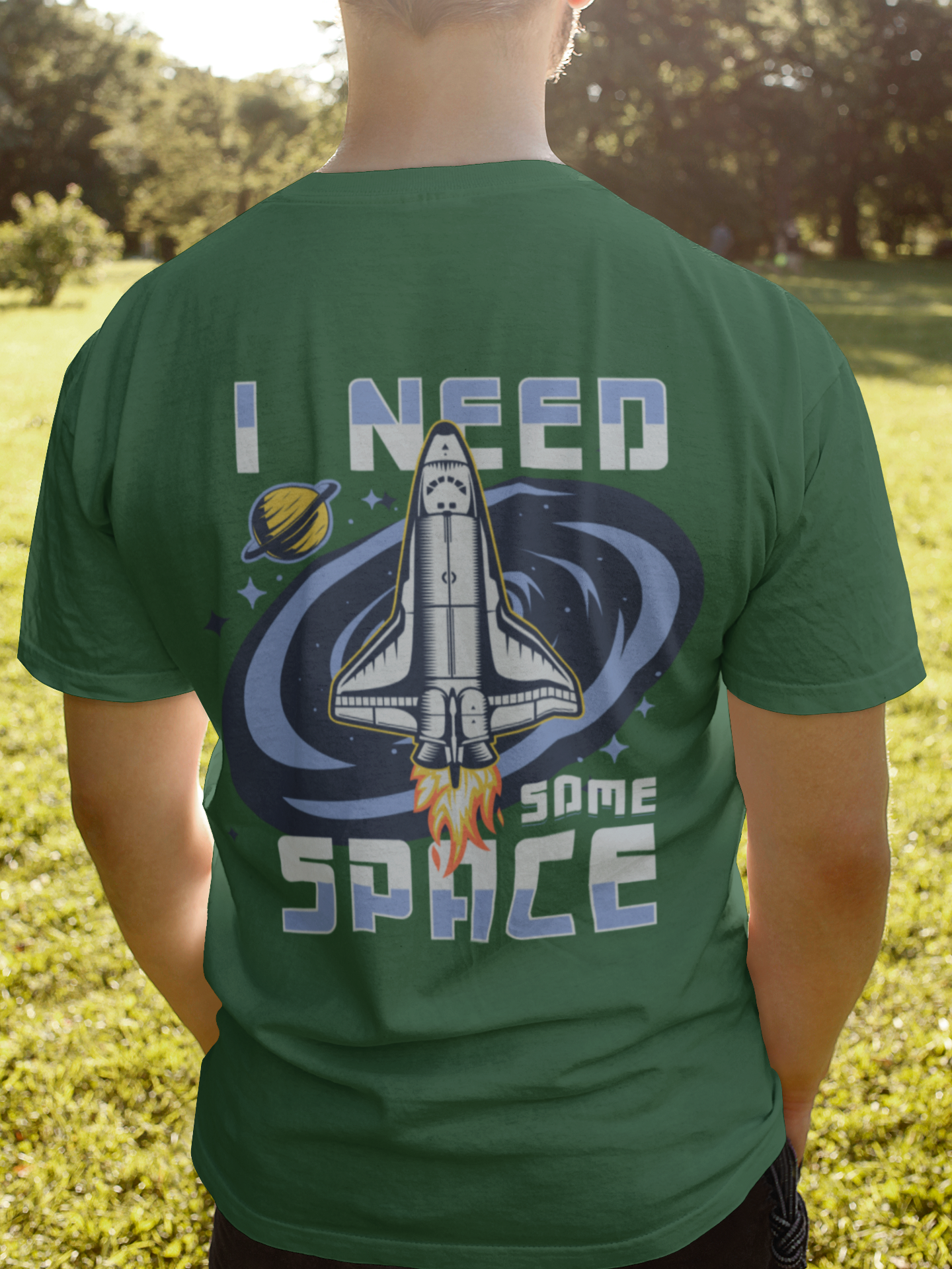 I Need Space Men's Oversized Printed T-Shirt