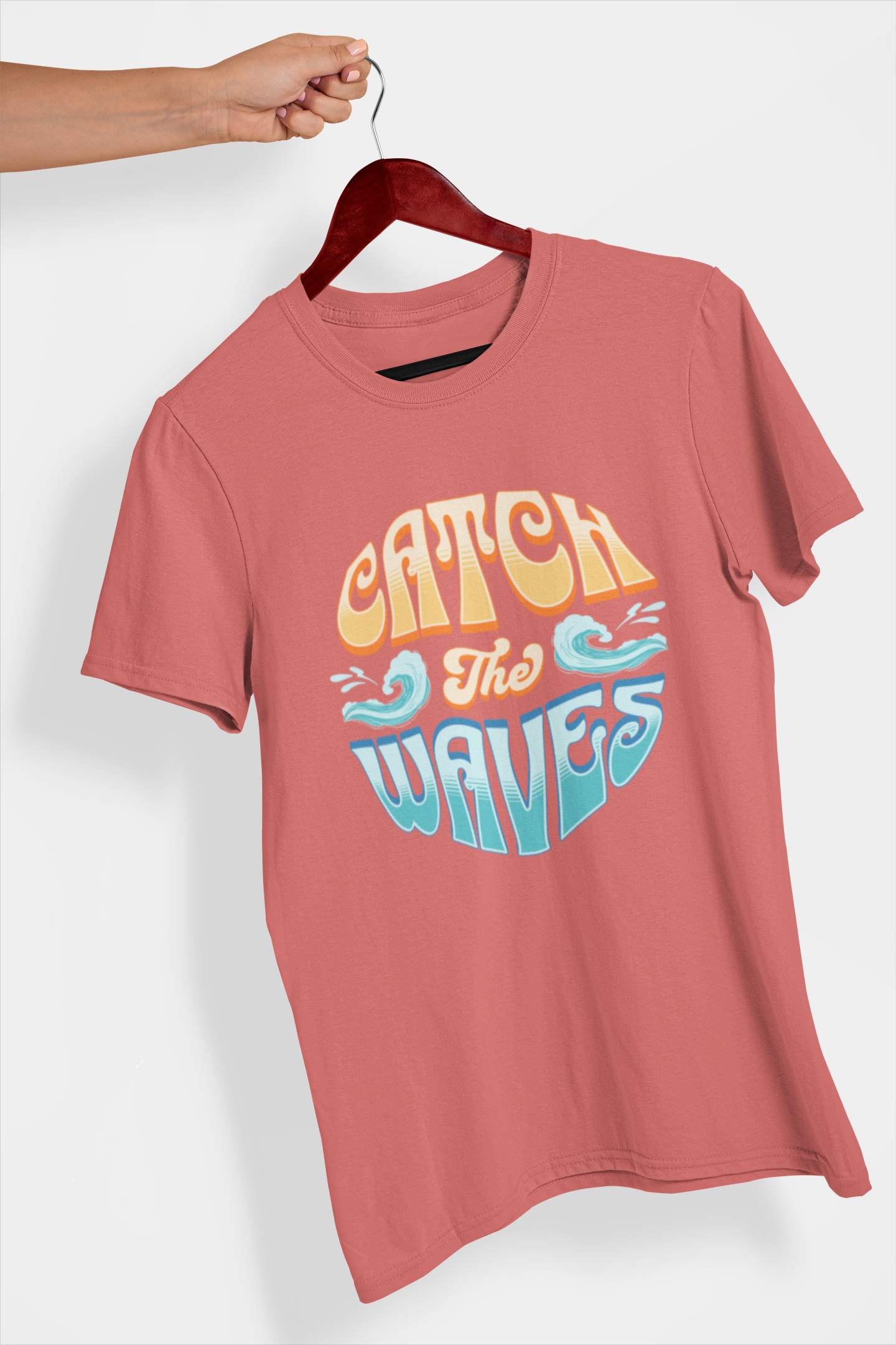 Catch The Waves Men's Printed T-shirt Coral Crush High & Humble Enterprises