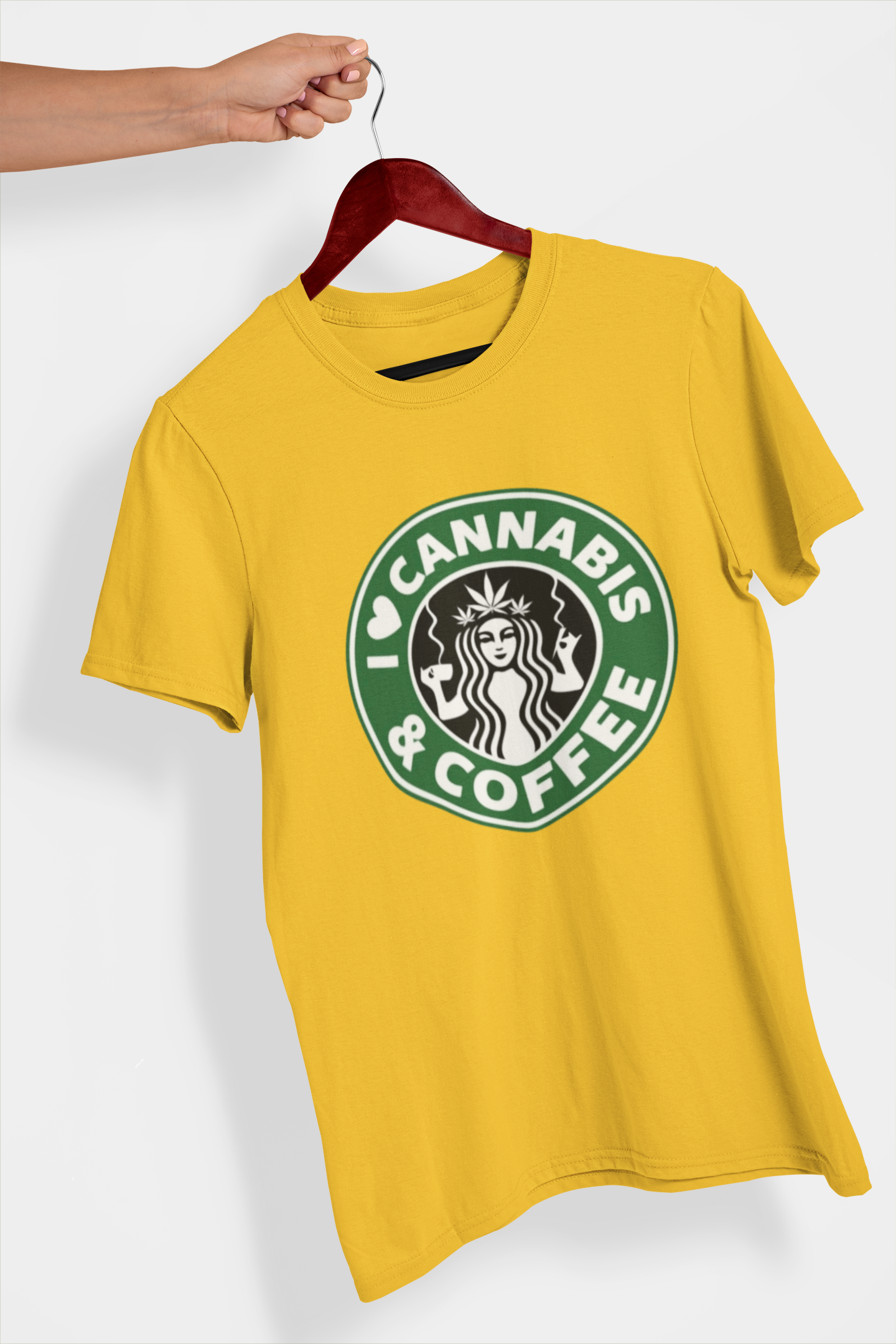 We Love Cannabis Women's Printed T-Shirt Gold Rush High & Humble Enterprises