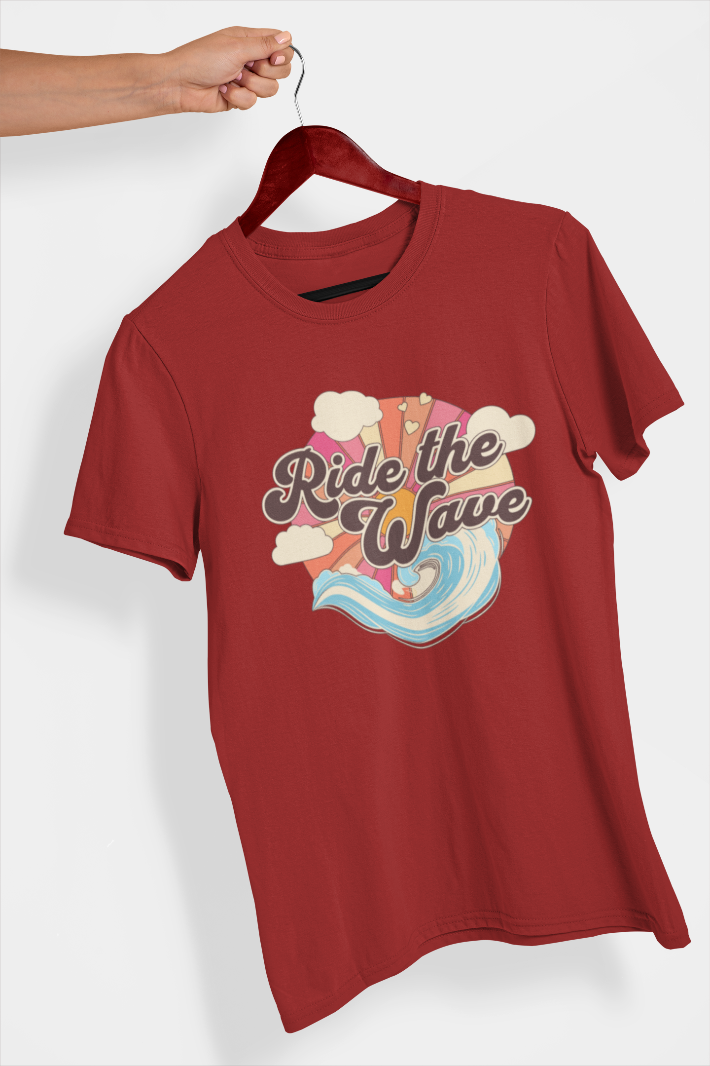 Ride The Wave Women's Printed T-Shirt Lannister Maroon High & Humble Enterprises