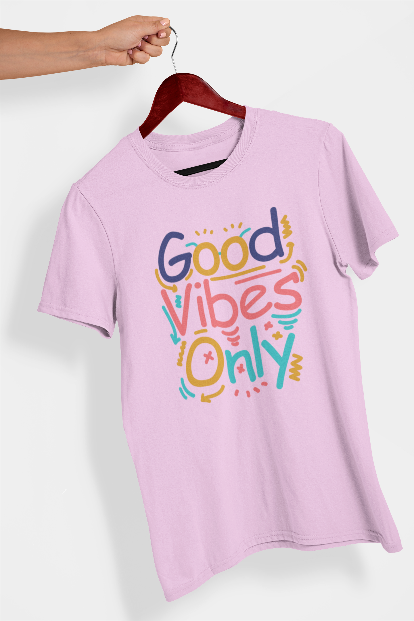 Good Vibes Only Men's Printed T-shirt Blossom Blush High & Humble