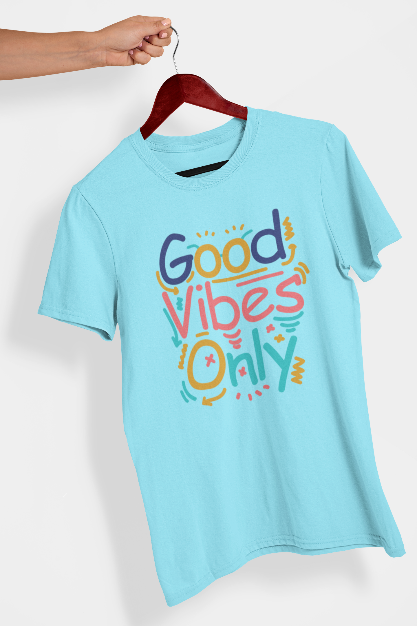 Good Vibes Only Men's Printed T-shirt Sky High High & Humble