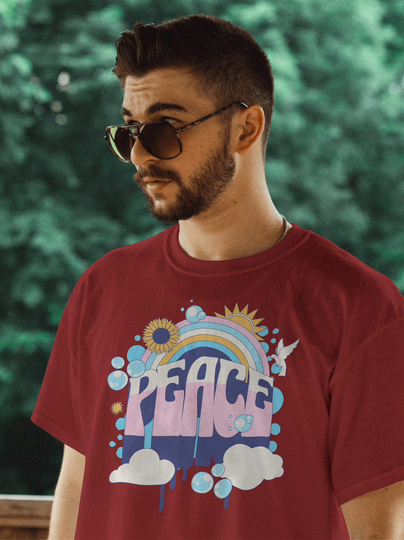 Peace Men's Printed T-shirt Lannister Maroon High & Humble