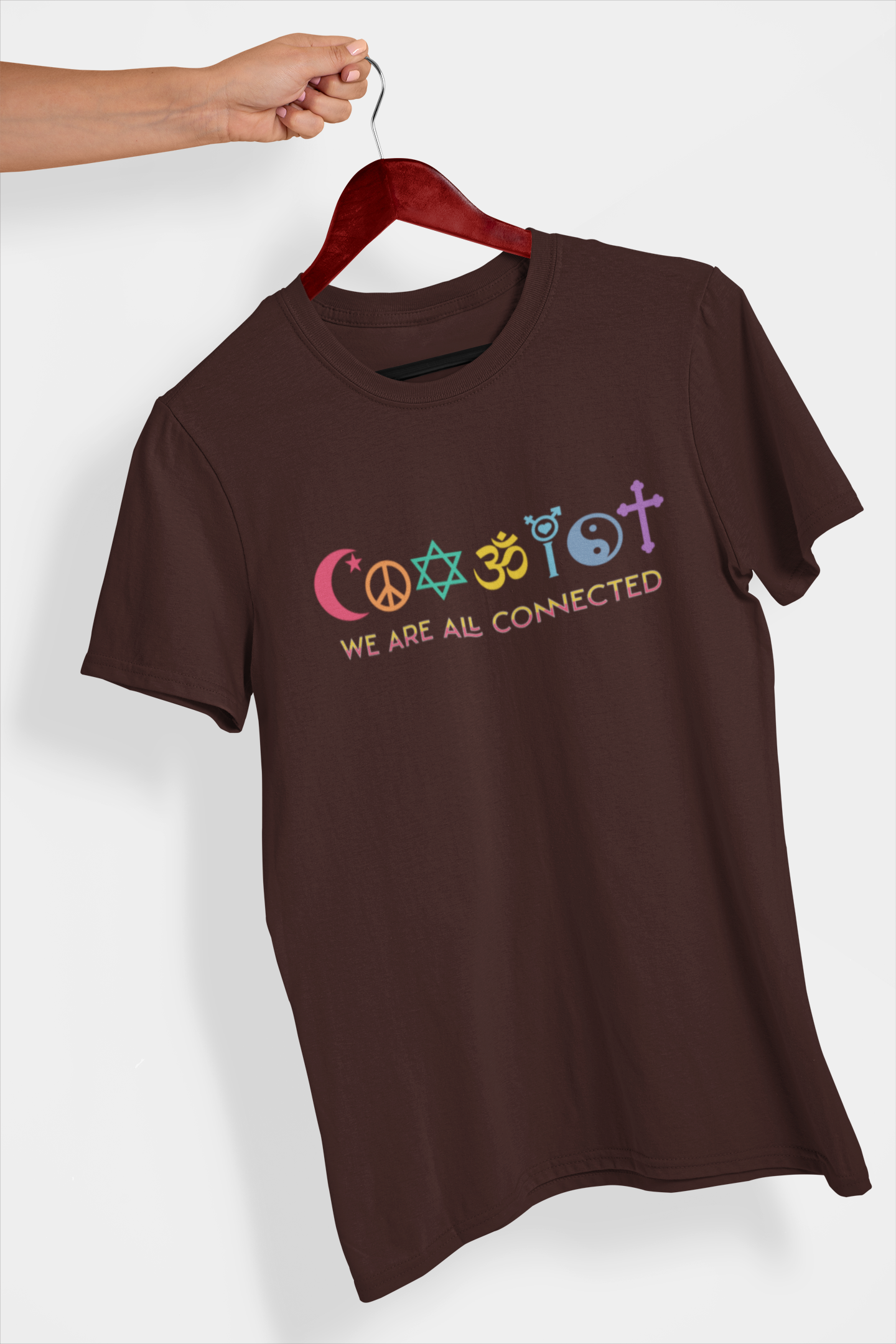 We Are All Connected Men's Printed T-shirt Espresso Brown High & Humble