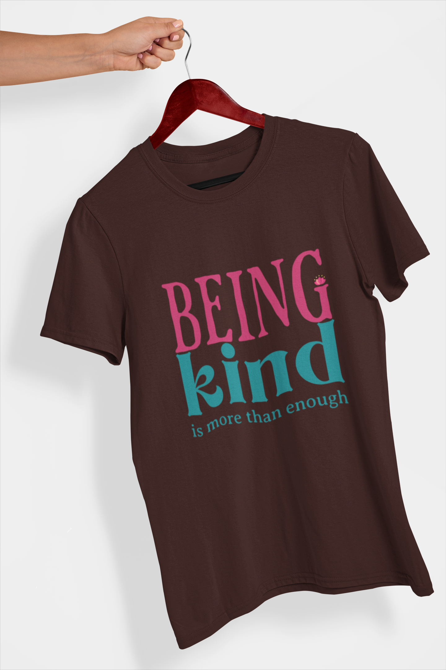 Being Kind Men's Printed T-Shirt Espresso Brown High & Humble