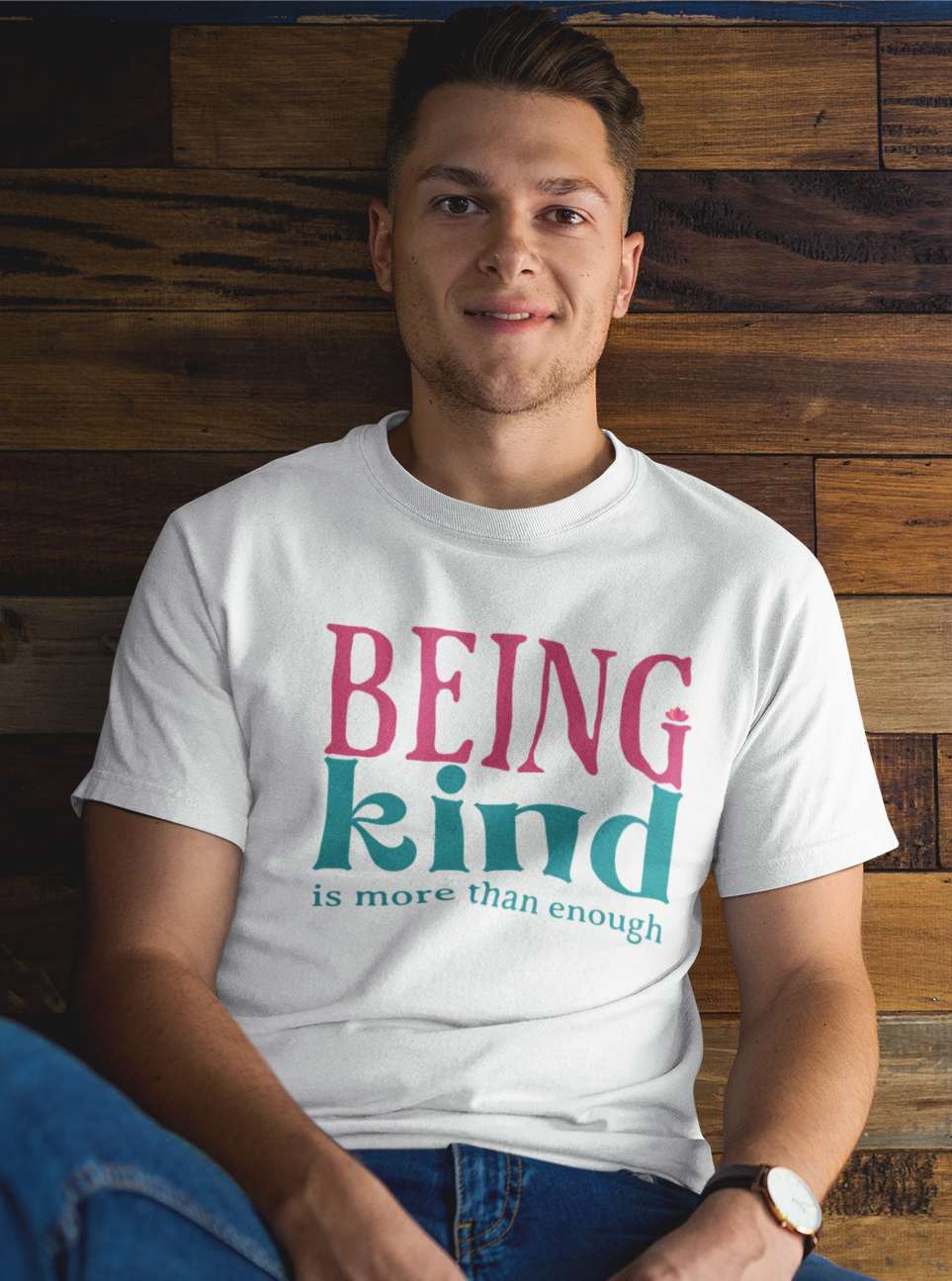 Being Kind Men's Printed T-Shirt White Walker High & Humble