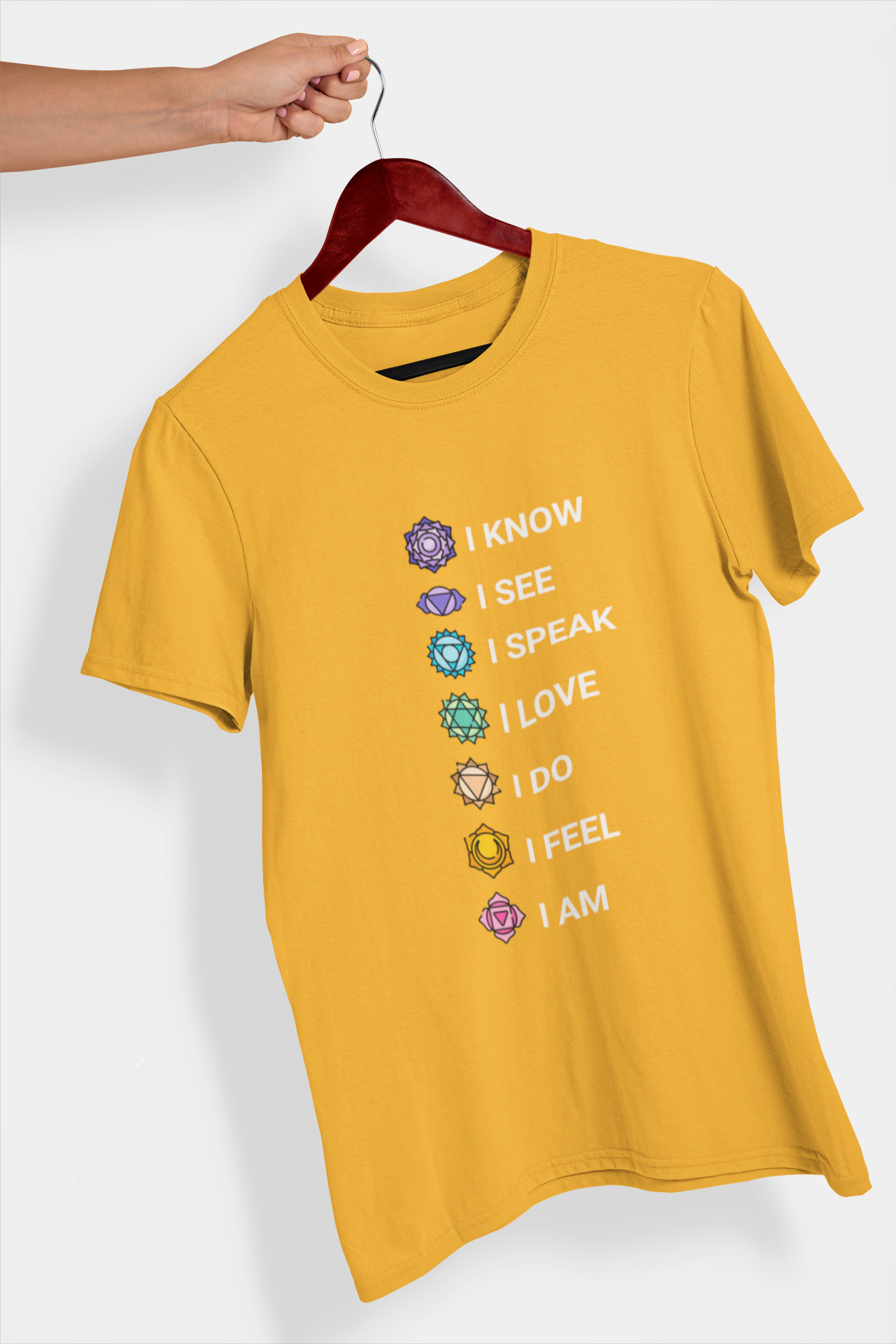 Chakras Men's Printed T-shirt Sunshine Yellow High & Humble