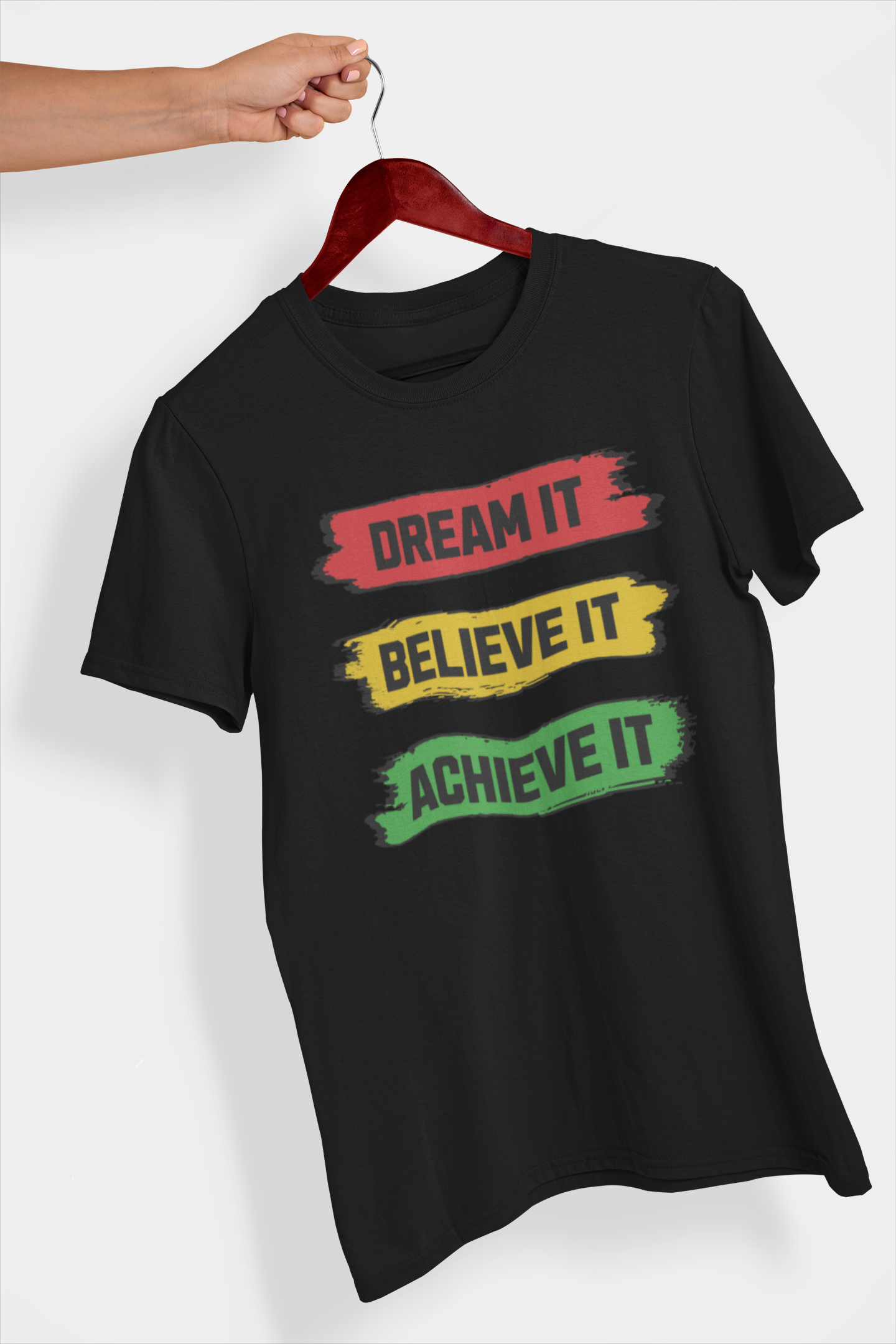 Dream, Believe, Achieve Men's Printed T-shirt Venom Black High & Humble