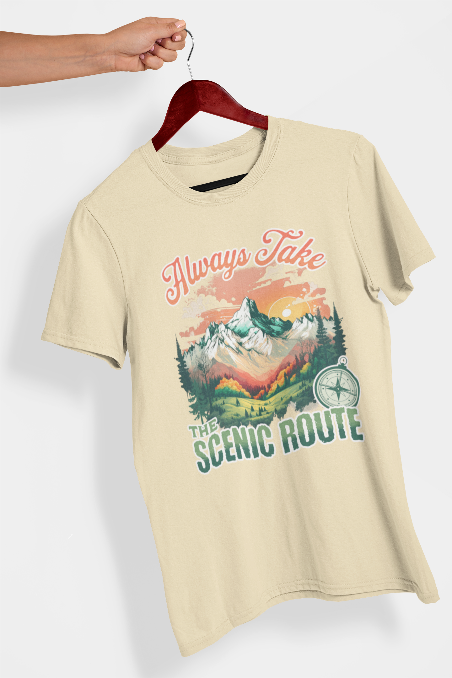 Scenic Route Men's Printed T-shirt Dune Beige High & Humble