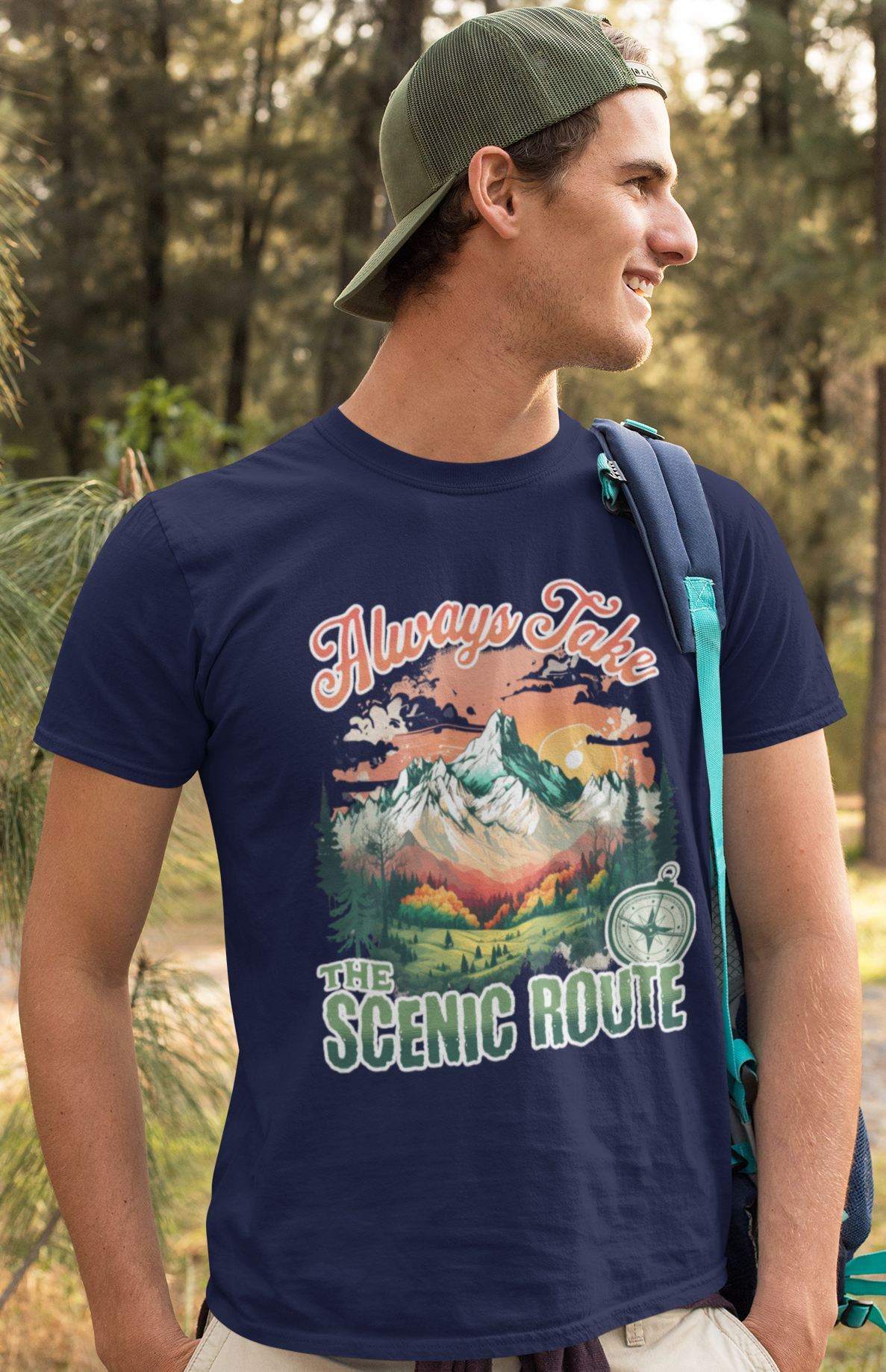 Scenic Route Men's Printed T-shirt Midnight Blue High & Humble