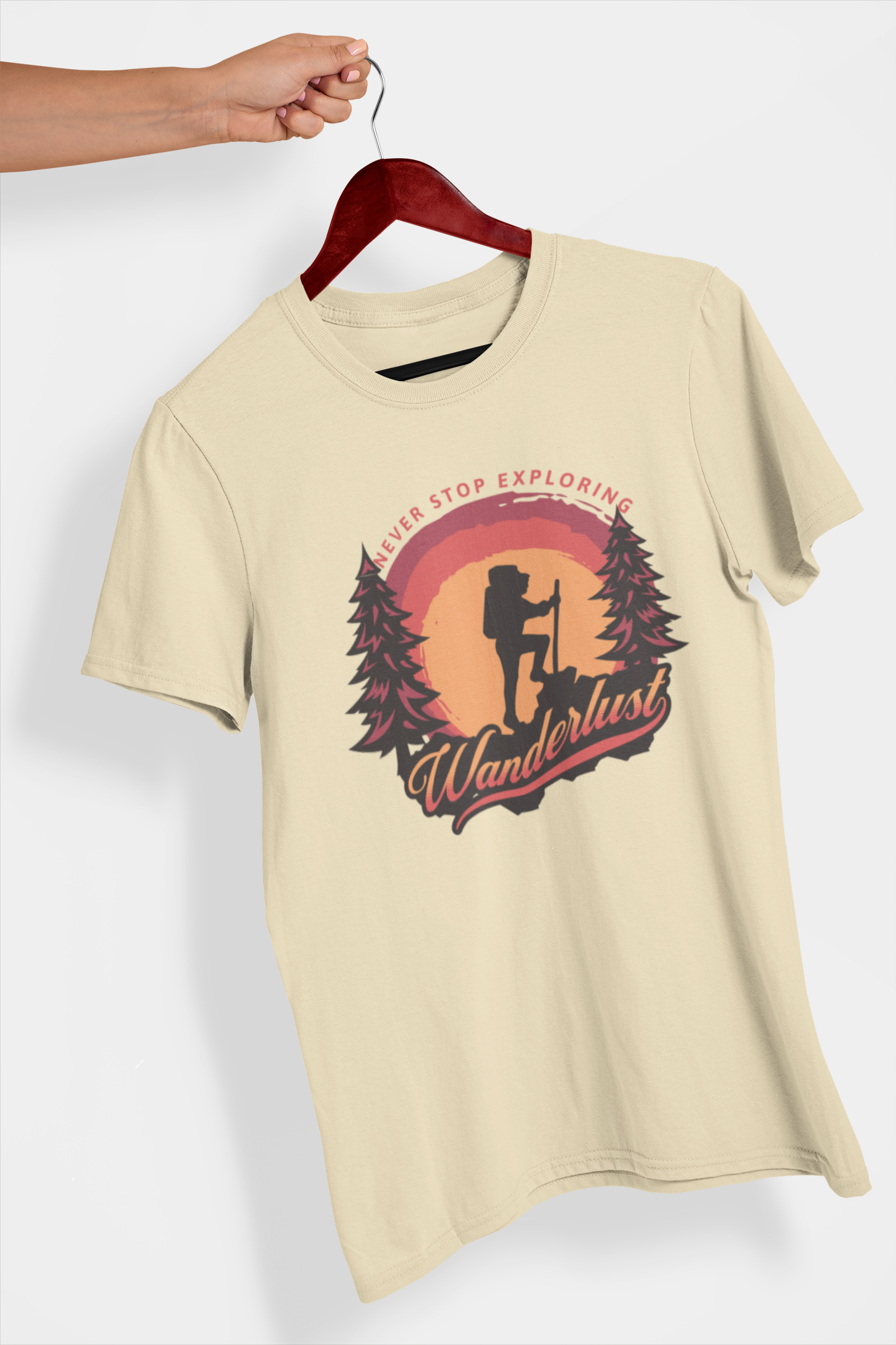 Wanderlust Men's Printed T-shirt Dune Beige High & Humble