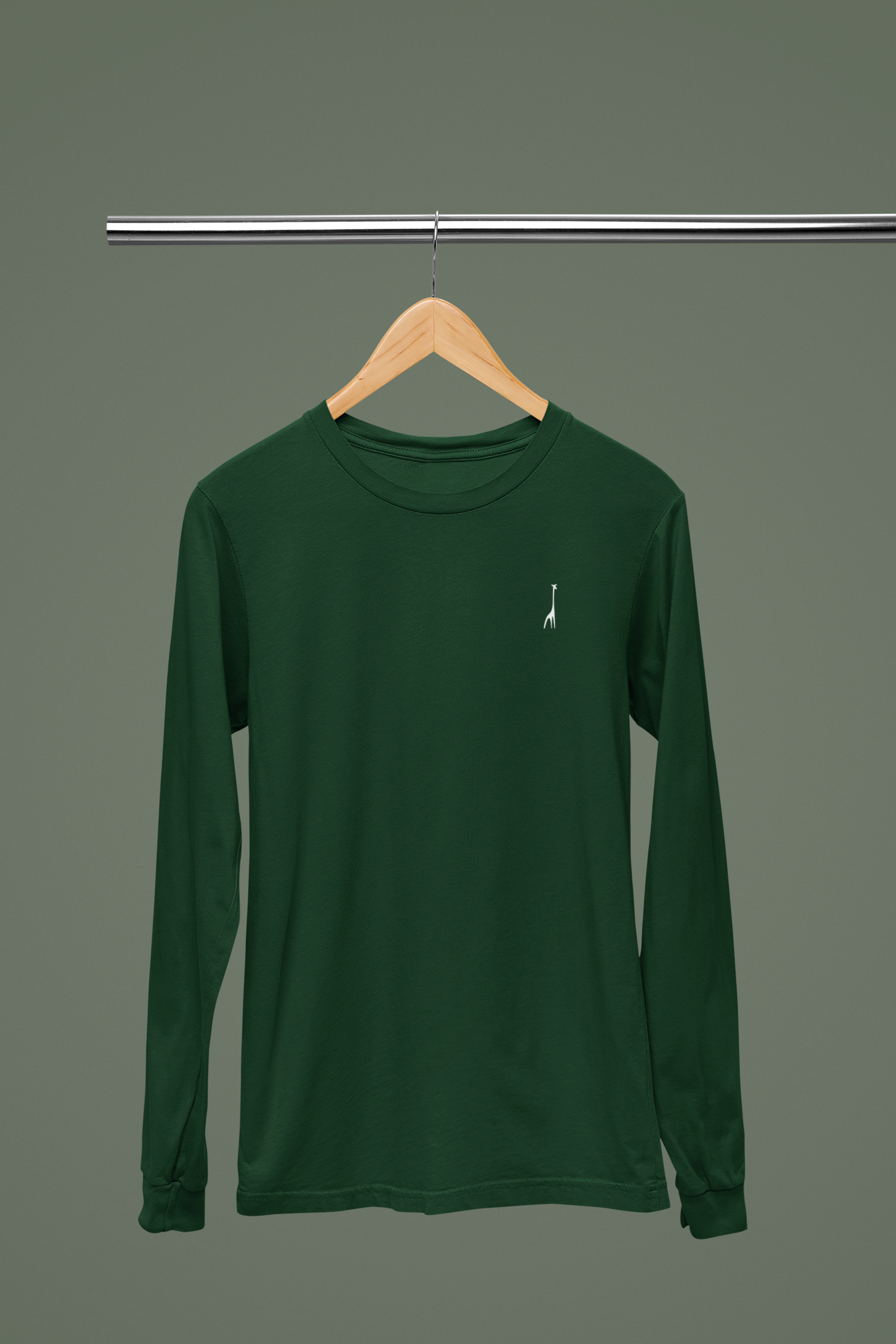 Men's Full Sleeve Moss Green Solid T-Shirt High & Humble