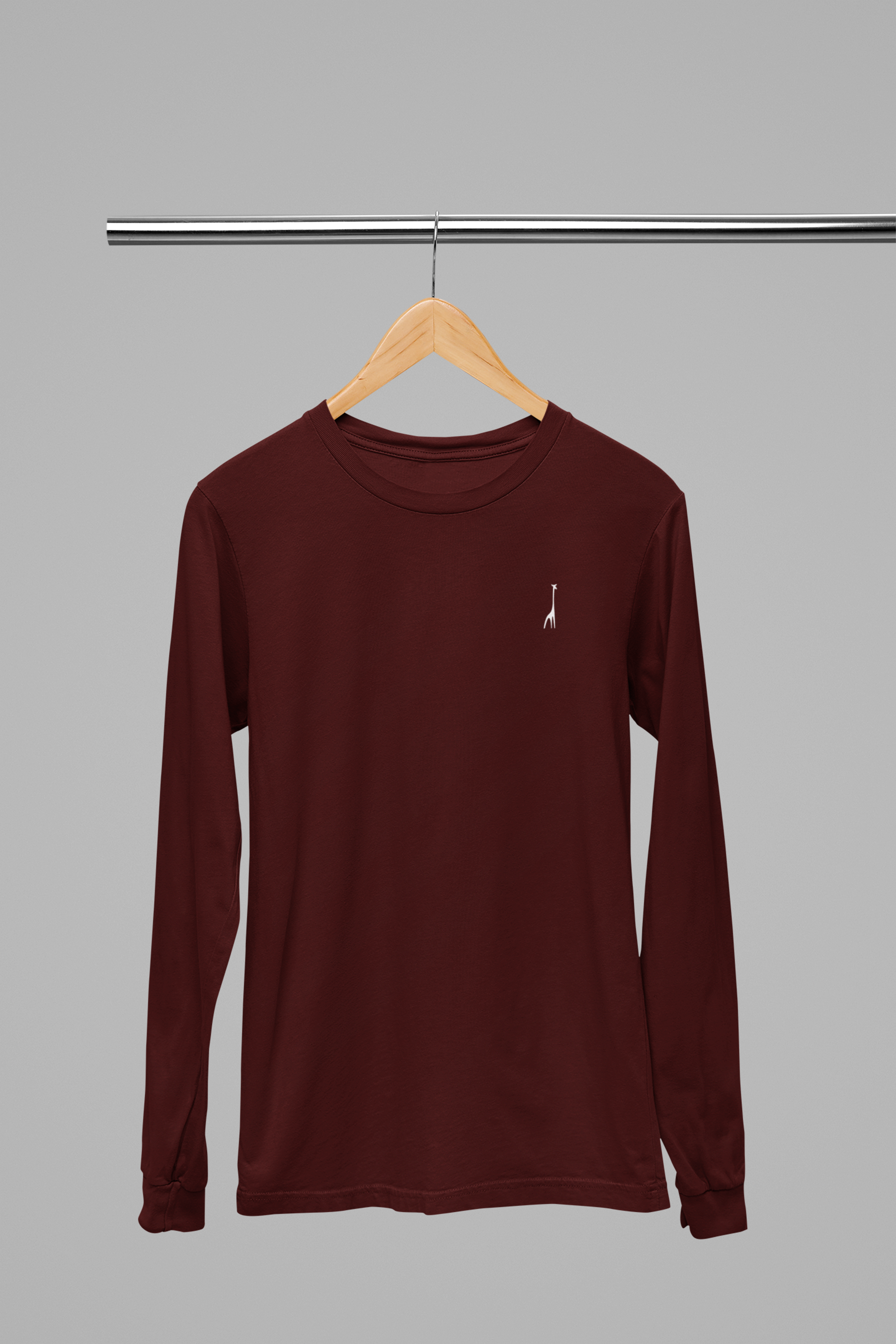 Men's Full Sleeve Lannister Maroon Solid T-Shirt High & Humble