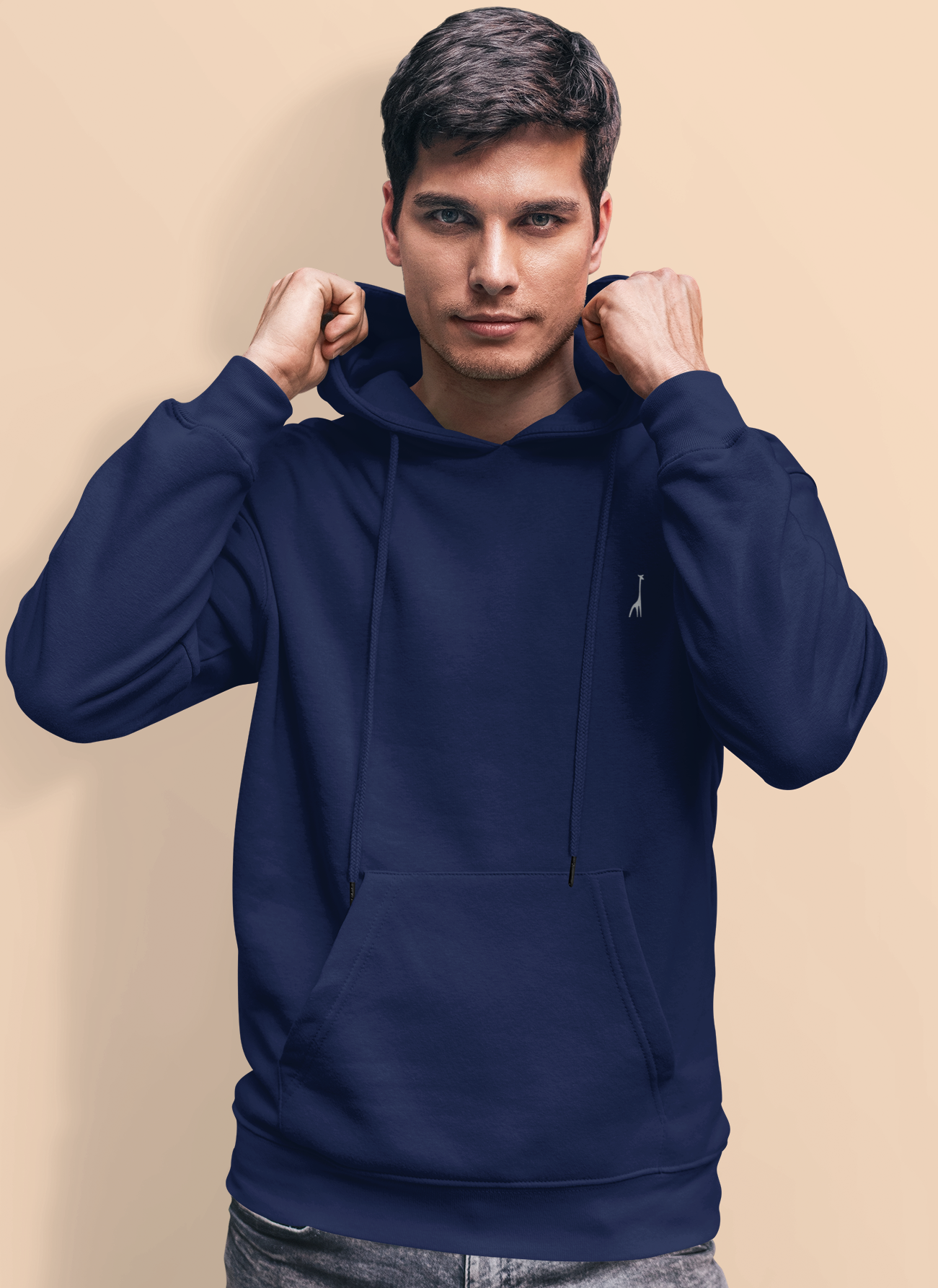 Men's Midnight Blue Solid Hoodie High & Humble