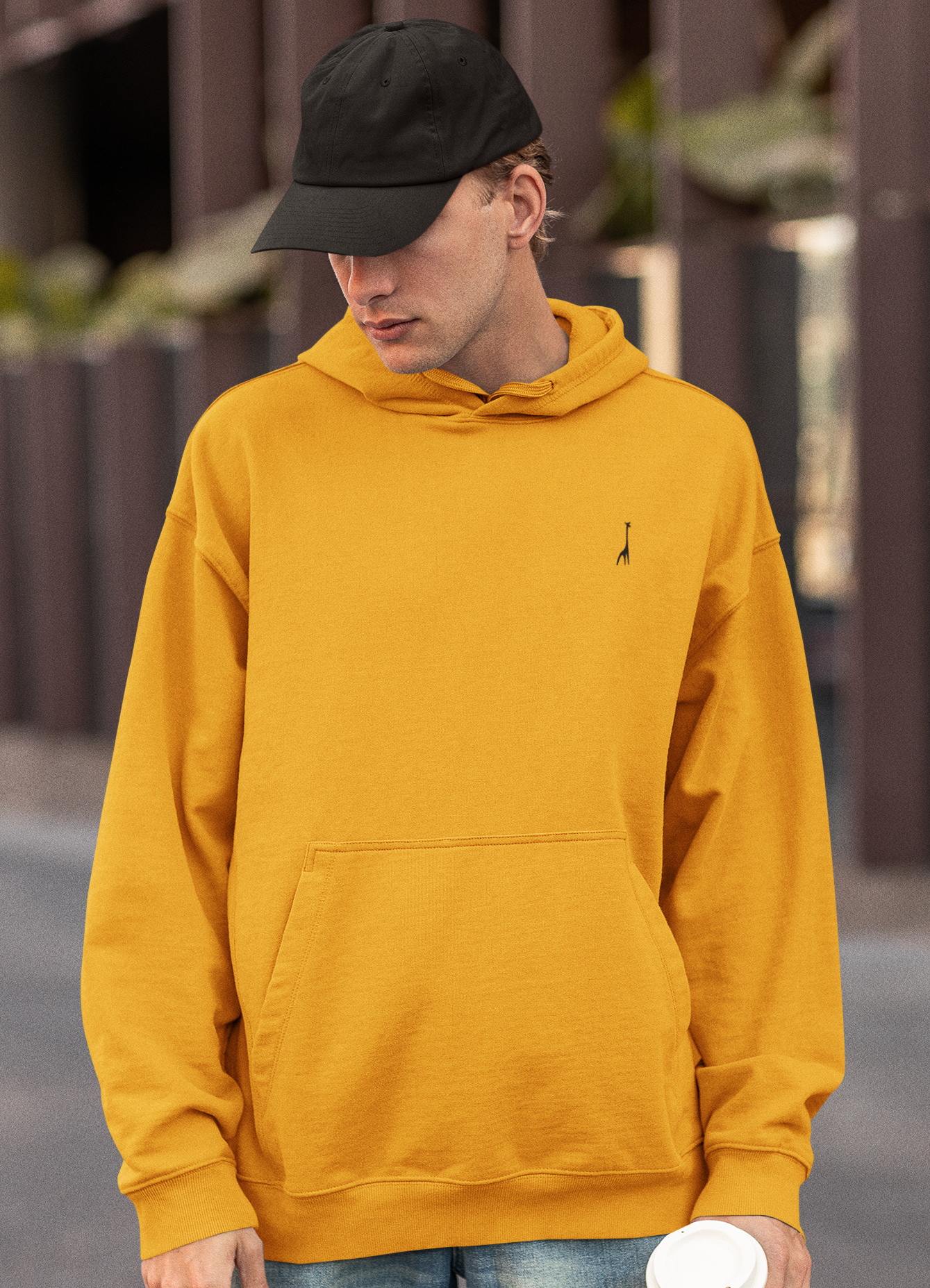 Men's Sunshine Yellow Solid Hoodie High & Humble