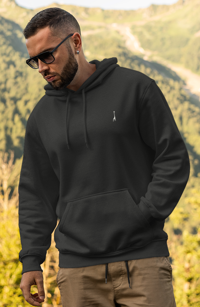 Men's Venom Black Solid Hoodie High & Humble