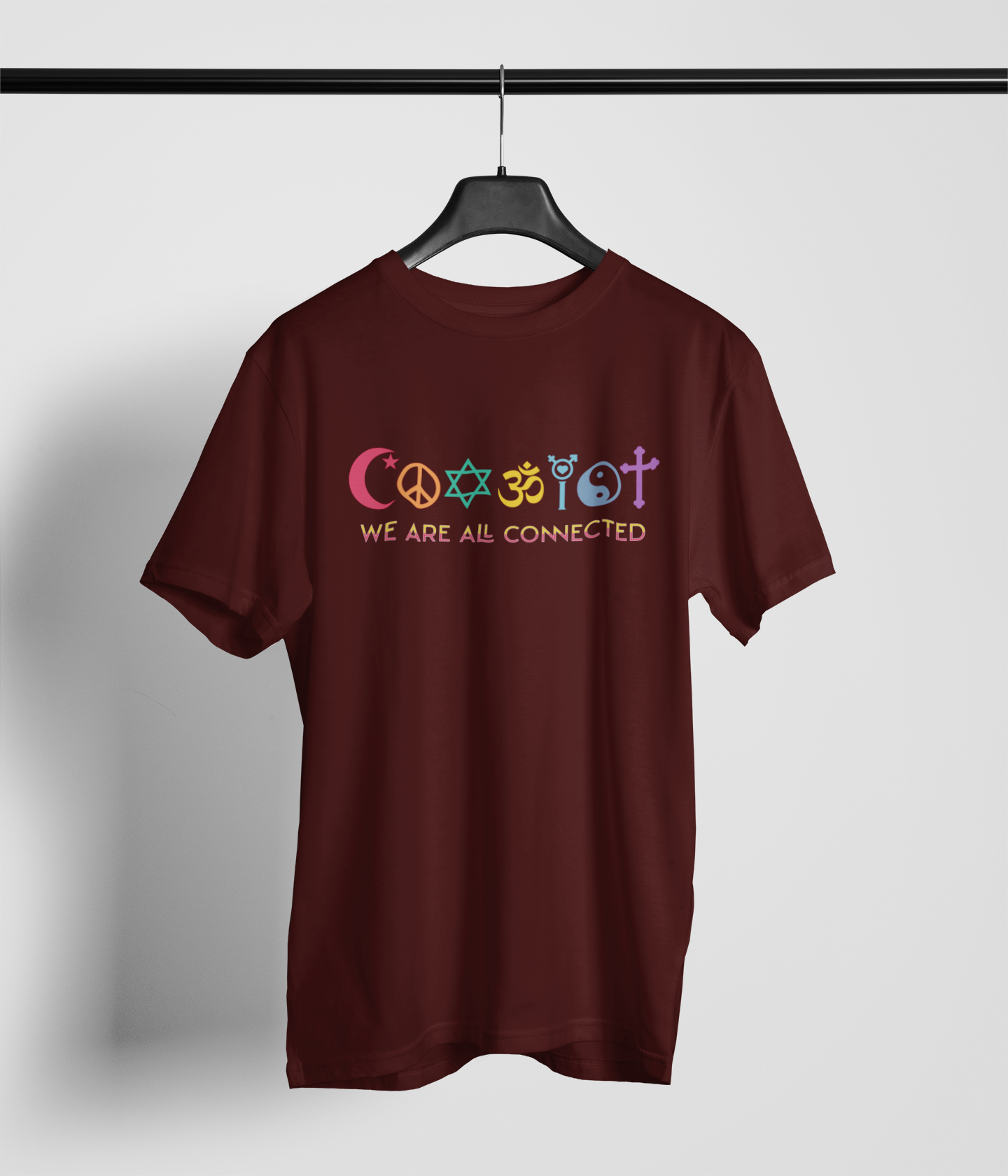 We are all Connected Men's Oversized Printed T-Shirt Lannister Maroon High & Humble