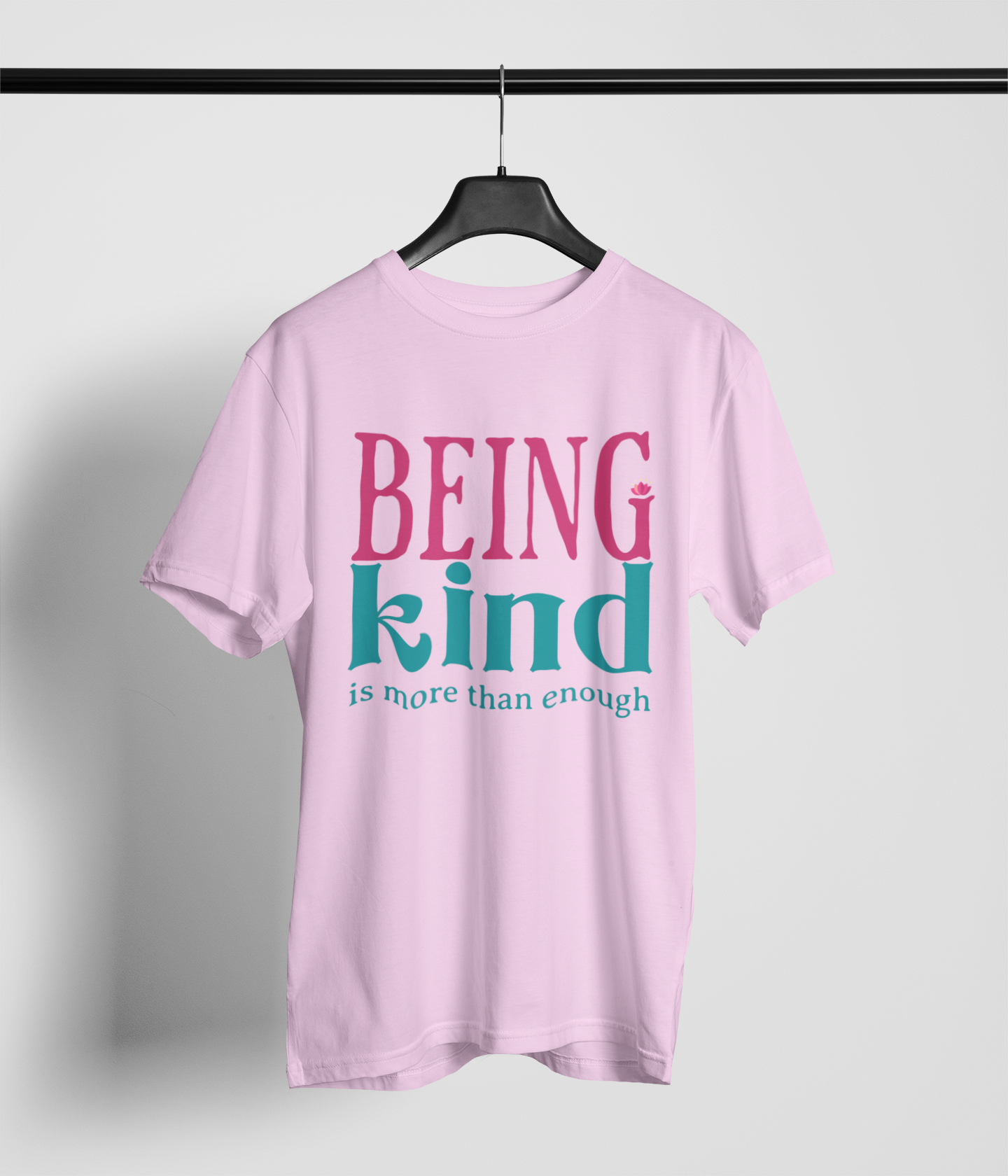 Being kind Men's Oversized Printed T-Shirt Blossom Blush High & Humble