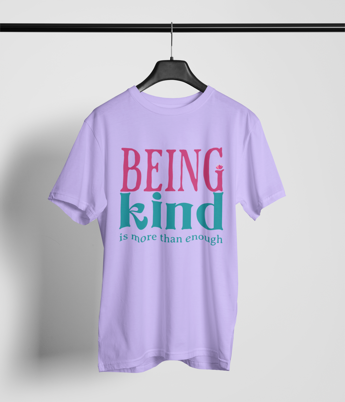 Being kind Men's Oversized Printed T-Shirt Lilac Whisper High & Humble