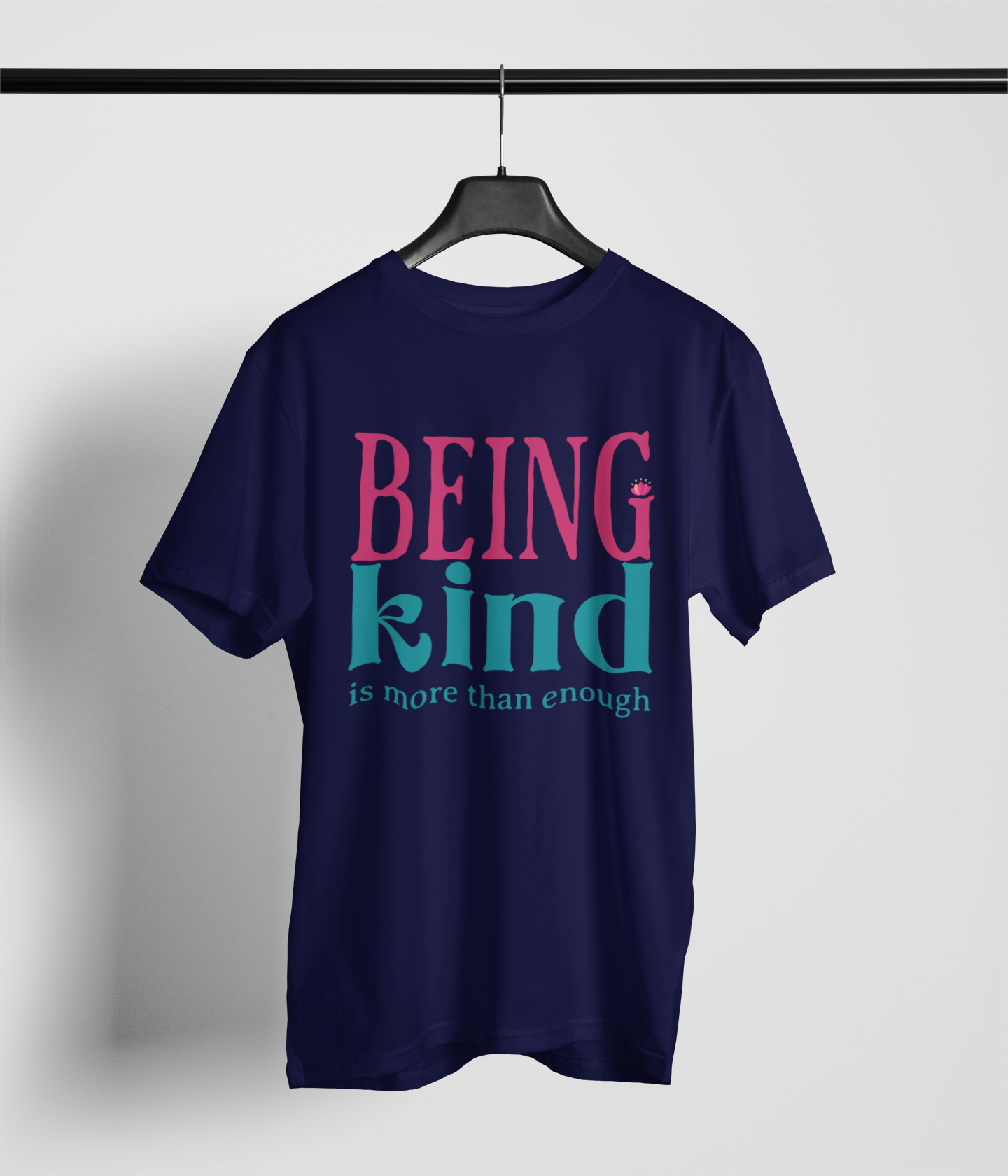 Being kind Men's Oversized Printed T-Shirt Midnight Blue High & Humble