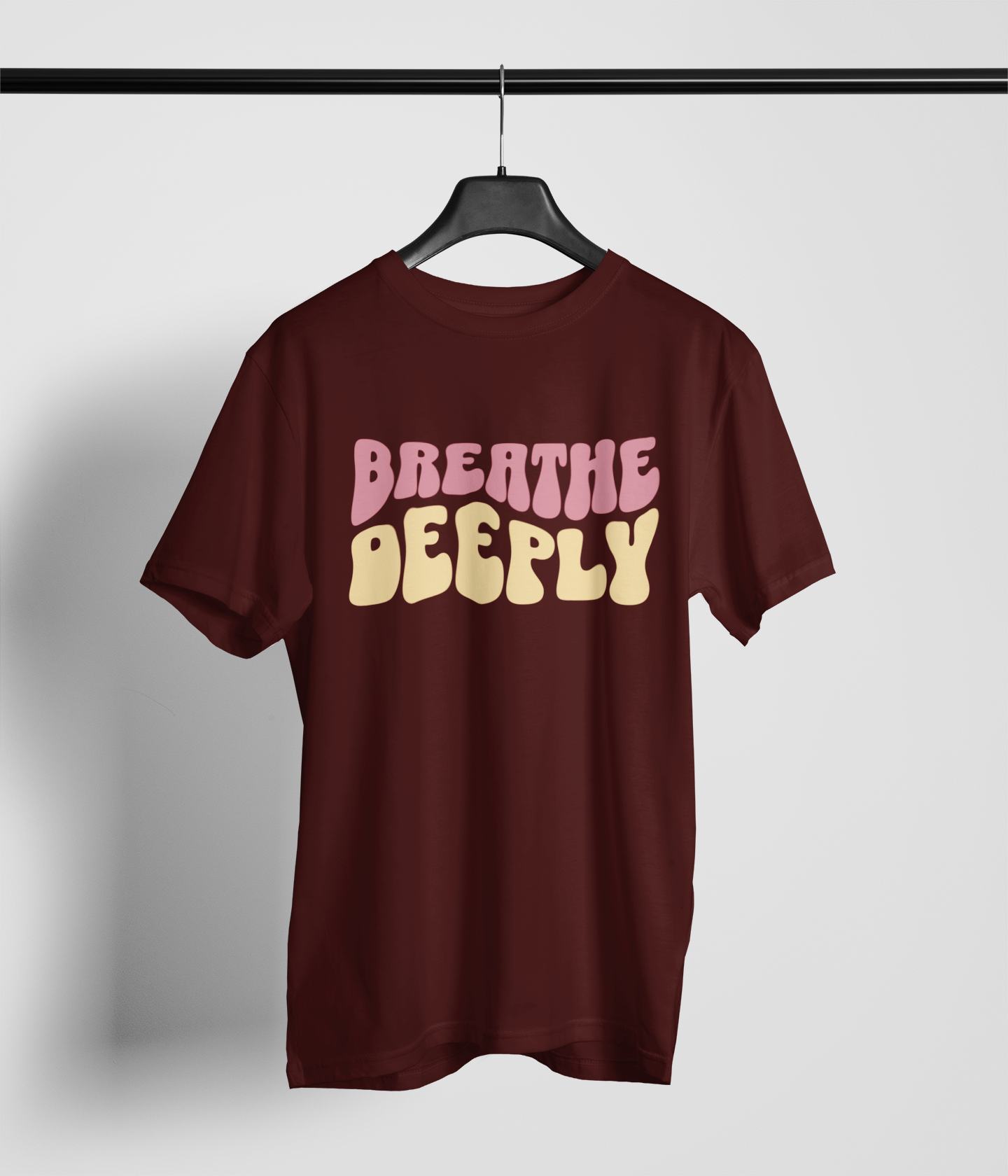 Breathe Deeply Men's Oversized Printed T-Shirt Lannister Maroon High & Humble