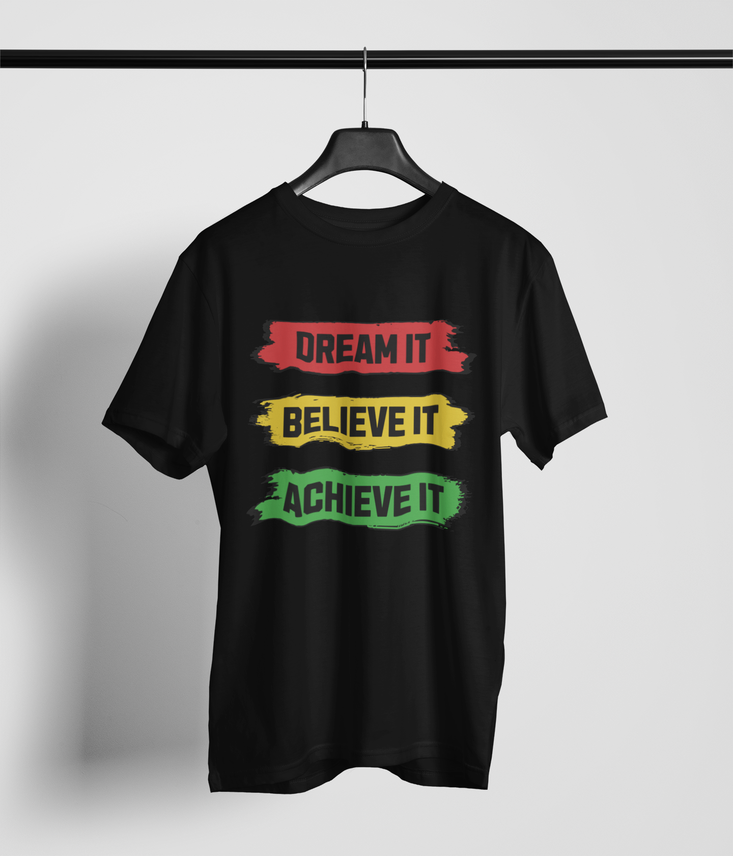 Dream Believe Achieve Men's Oversized Printed T-Shirt Venom Black High & Humble