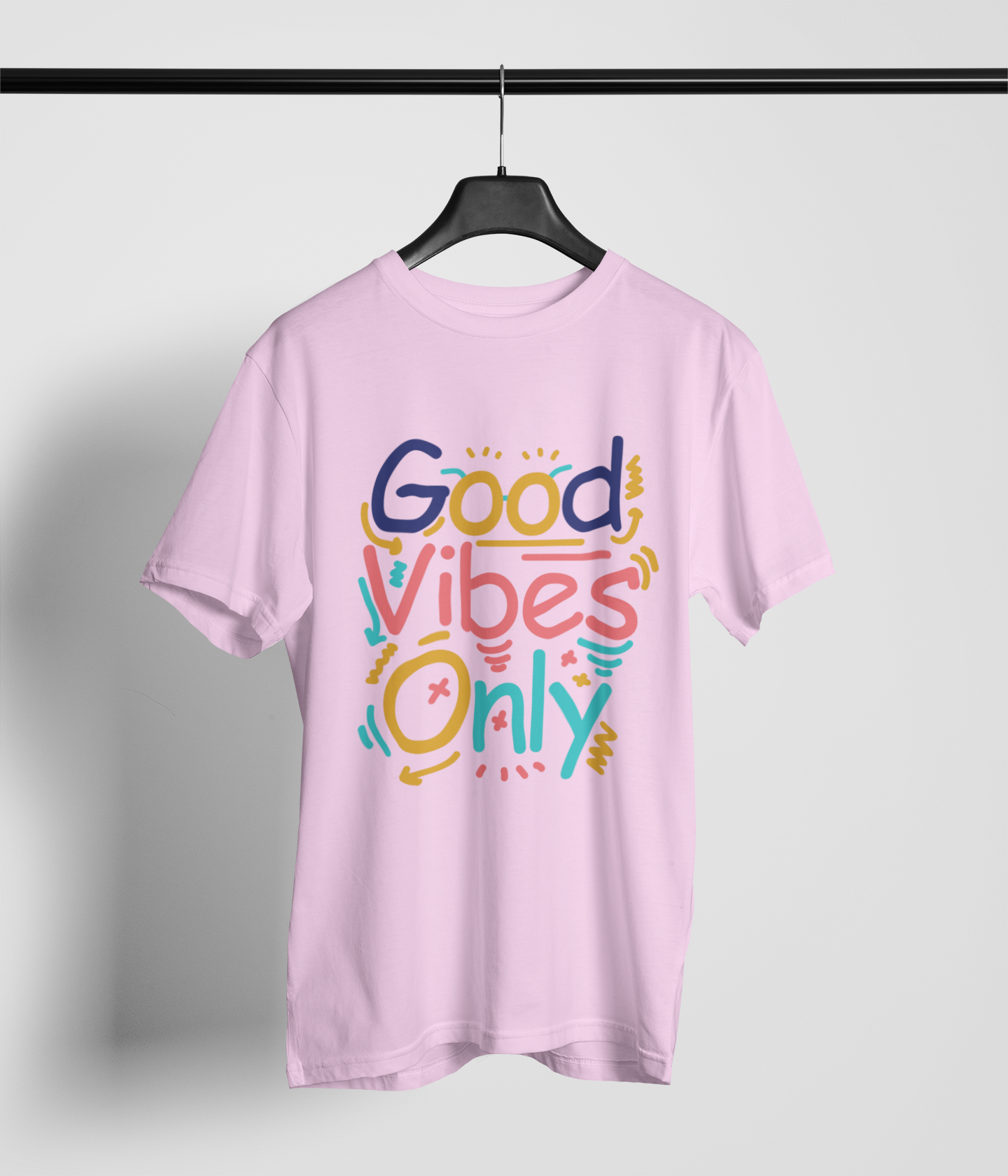 Good Vibes Only Men's Oversized Printed T-Shirt Blossom Blush High & Humble