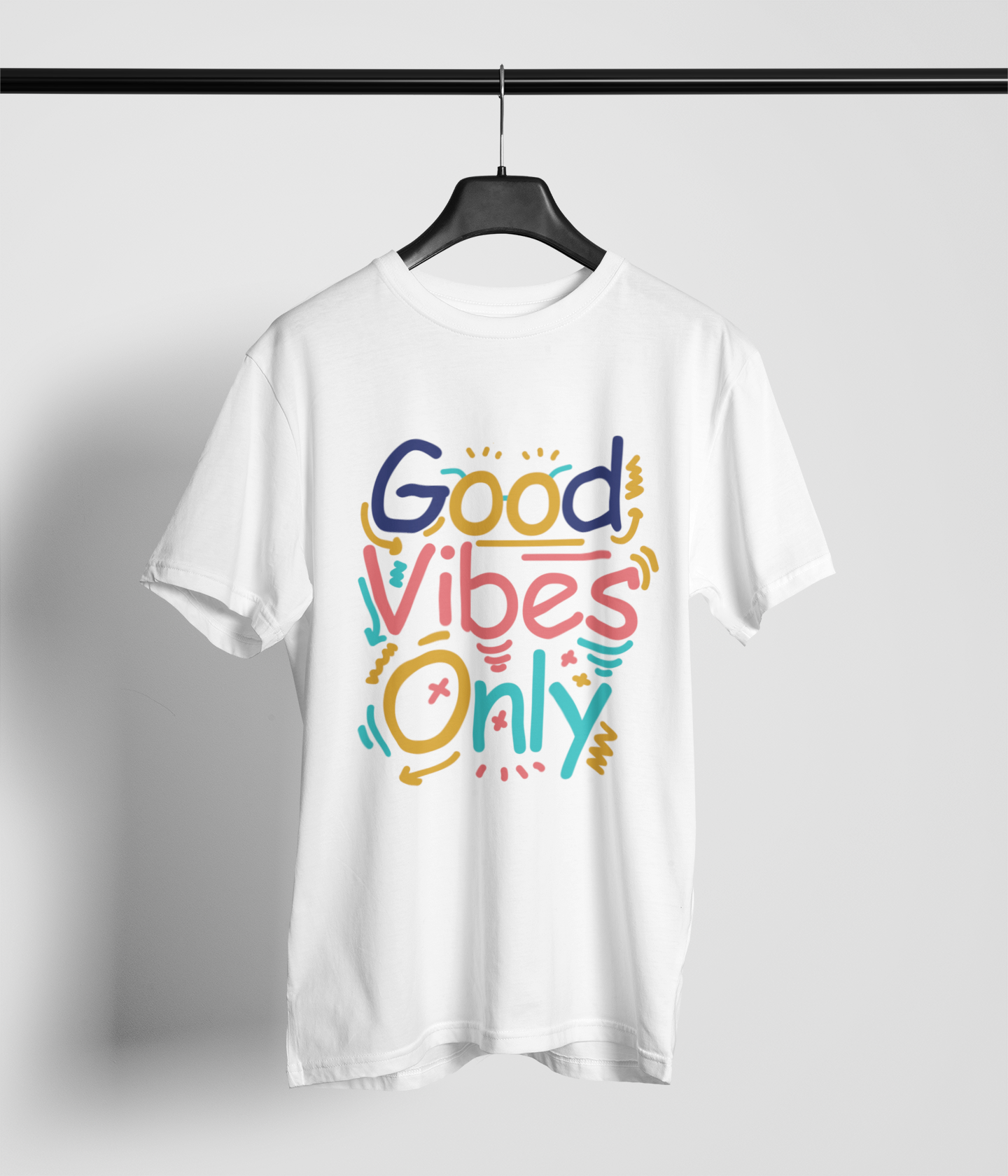 Good Vibes Only Men's Oversized Printed T-Shirt White Walker High & Humble