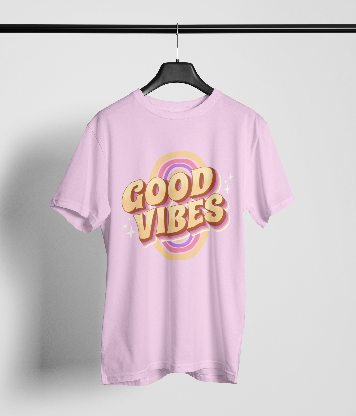 Good Vibes Men's Oversized Printed T-Shirt Blossom Blush High & Humble