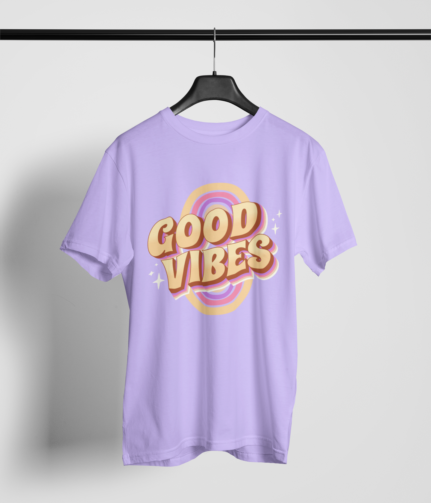 Good Vibes Men's Oversized Printed T-Shirt Lilac Whisper High & Humble