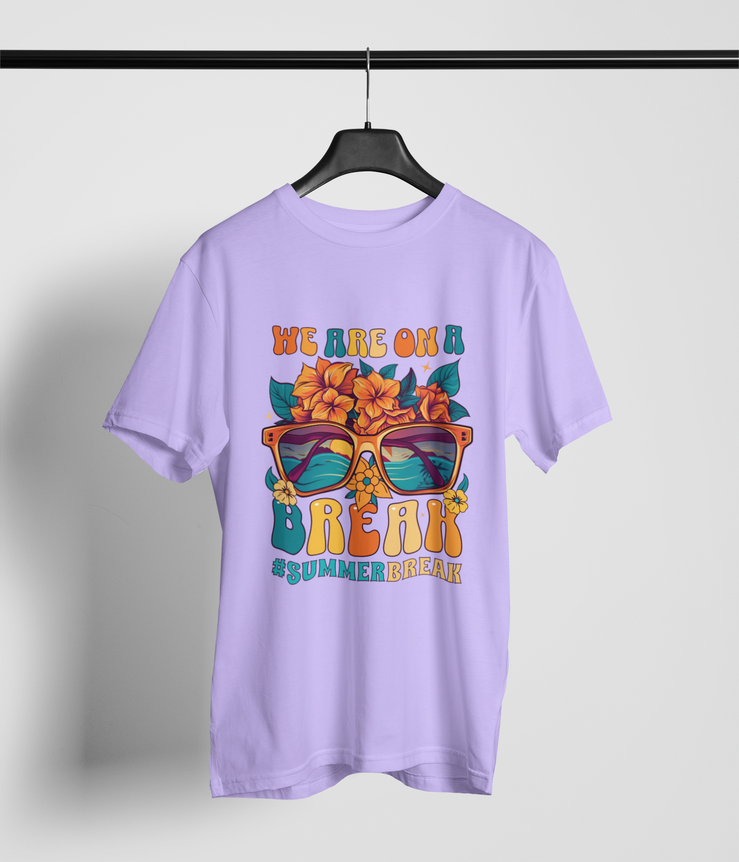 On A Break Men's Oversized Printed T-Shirt Lilac Whisper High & Humble