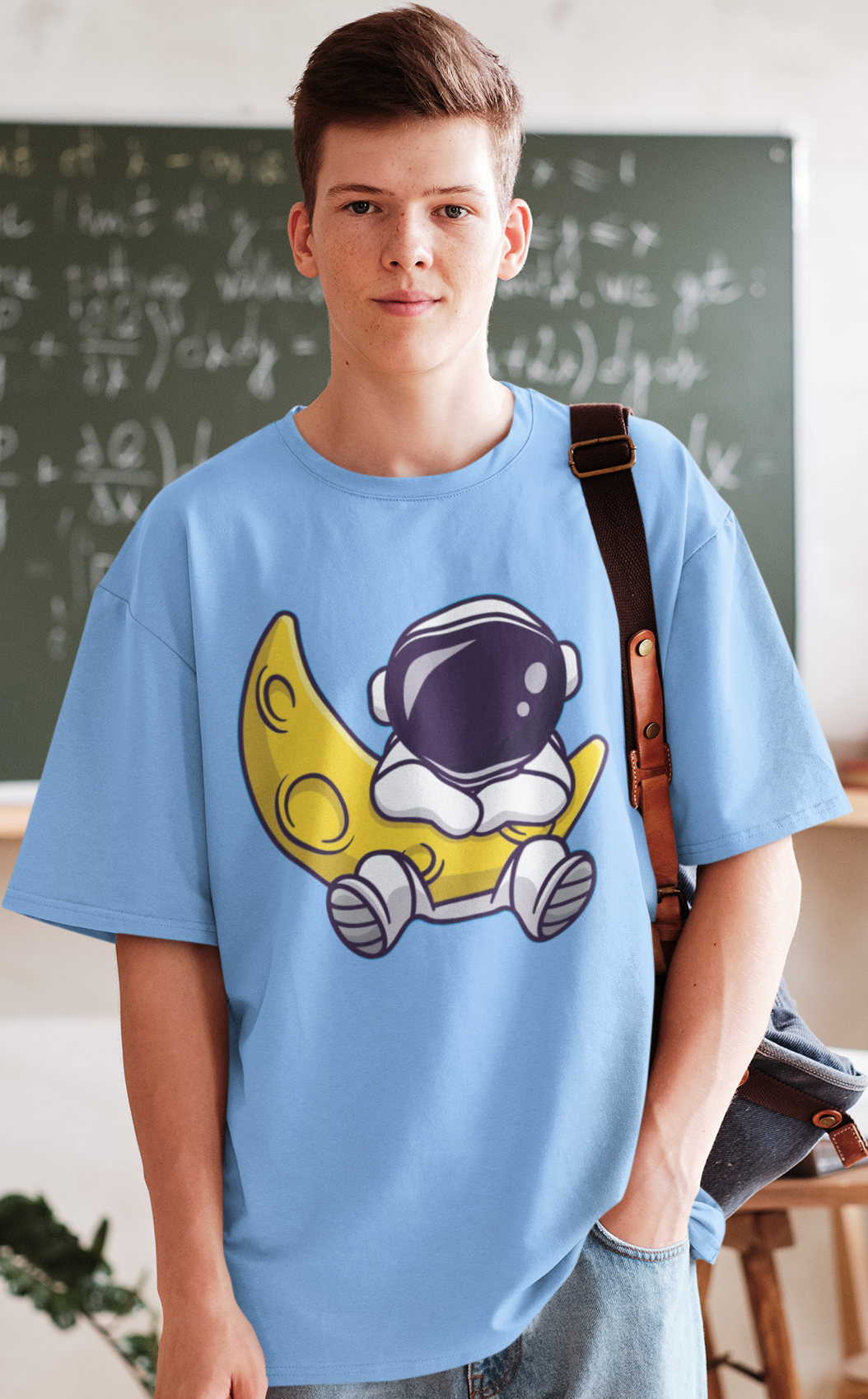 Hanging in There Men's Oversized Printed T-Shirt Bubbles Blue High & Humble