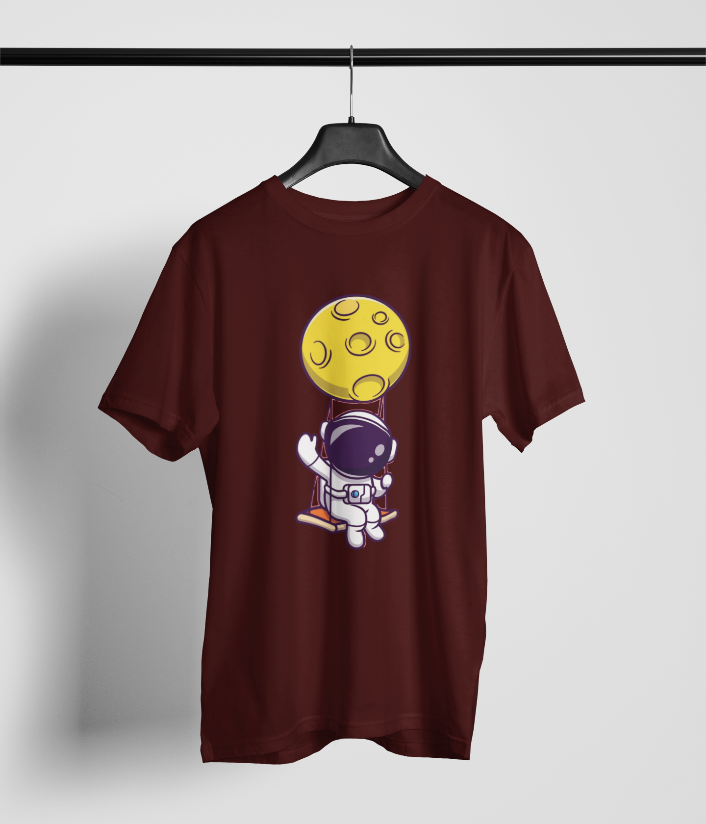 Moon Swing Men's Oversized Printed T-Shirt Lannister Maroon High & Humble