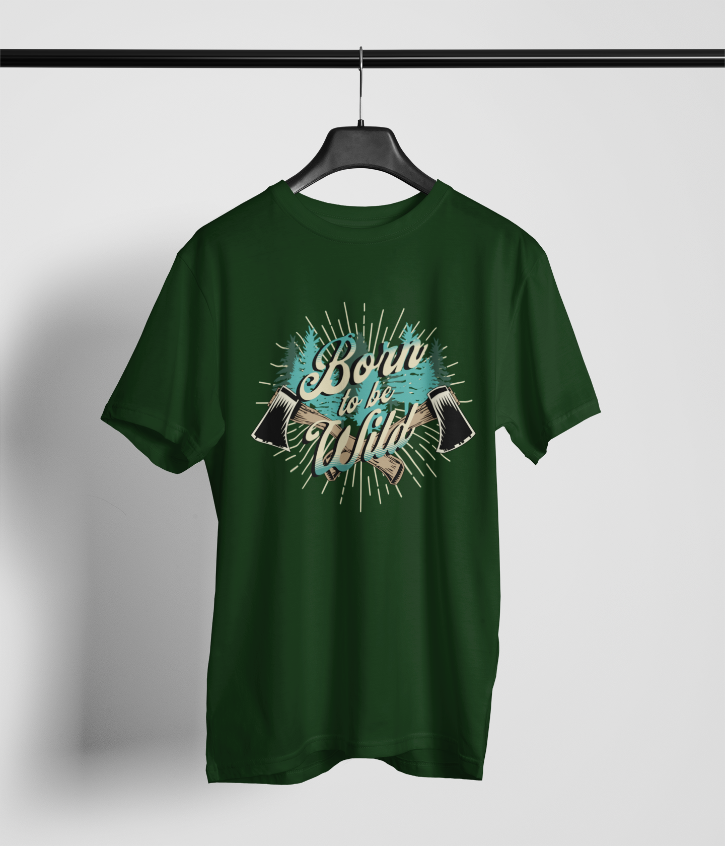 Born To Be Wild Men's Oversized Printed T-Shirt Moss Green High & Humble