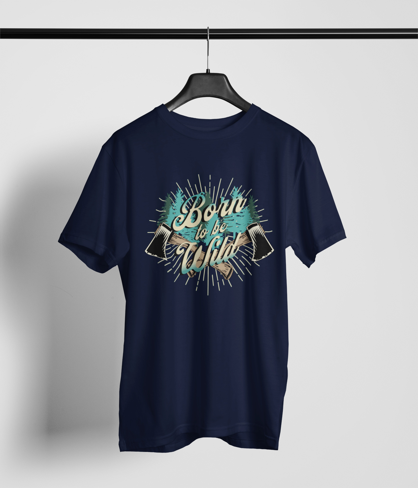 Born To Be Wild Men's Oversized Printed T-Shirt Deep Teal High & Humble