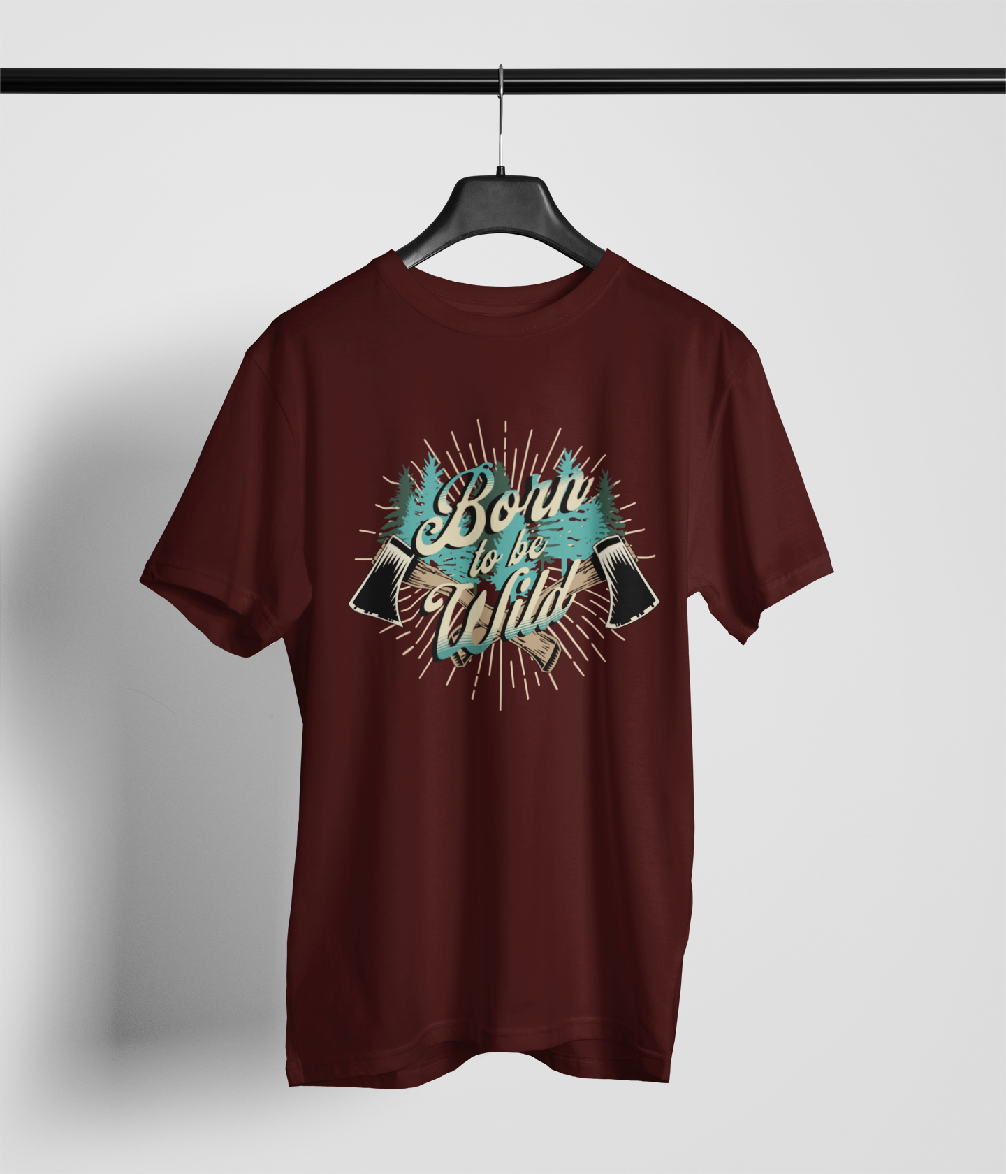 Born To Be Wild Men's Oversized Printed T-Shirt Lannister Maroon High & Humble