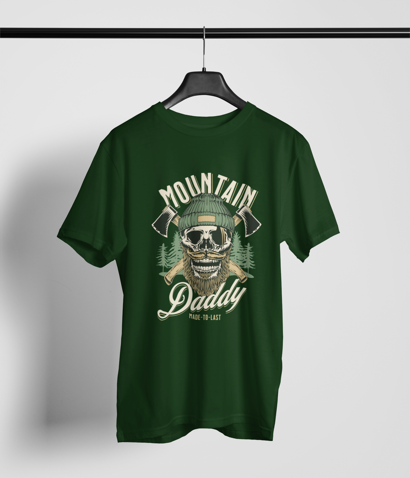 Mountain Daddy Men's Oversized Printed T-Shirt Moss Green High & Humble