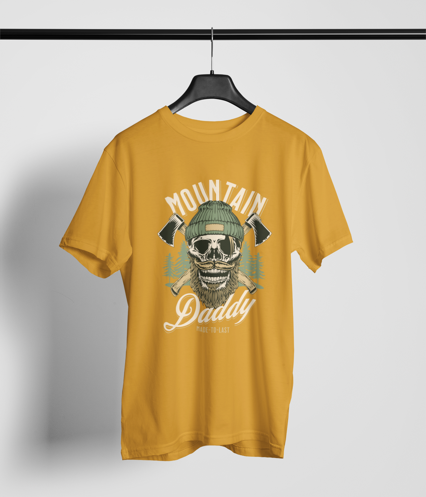 Mountain Daddy Men's Oversized Printed T-Shirt Sunshine Yellow High & Humble