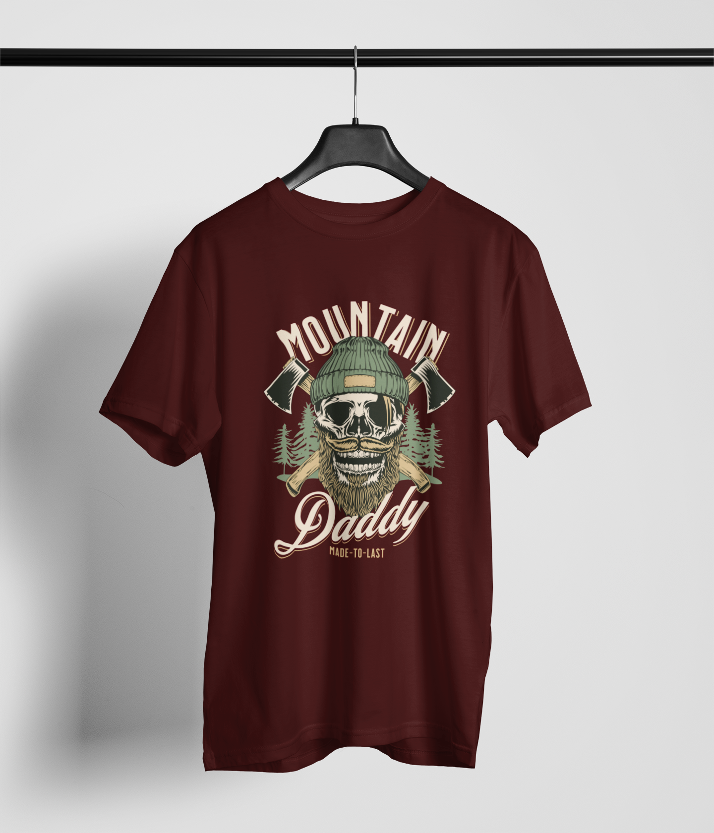 Mountain Daddy Men's Oversized Printed T-Shirt Lannister Maroon High & Humble