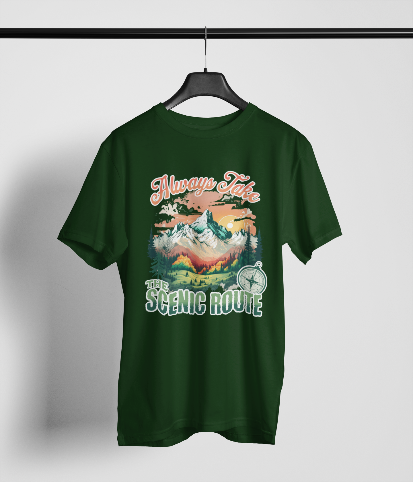 Scenic Route Men's Oversized Printed T-Shirt Moss Green High & Humble