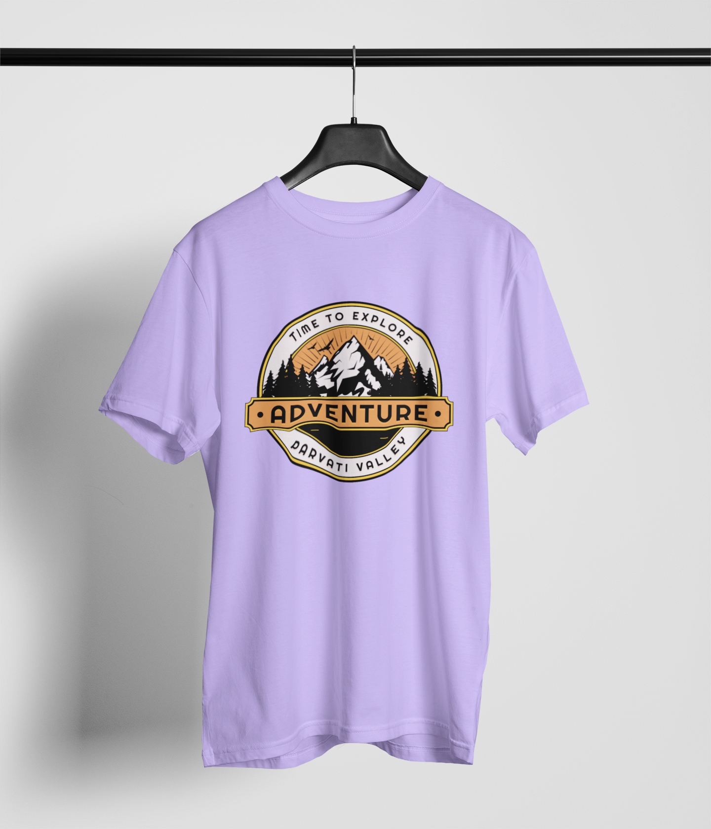 Time to Explore Men's Oversized Printed T-Shirt Lilac Whisper High & Humble