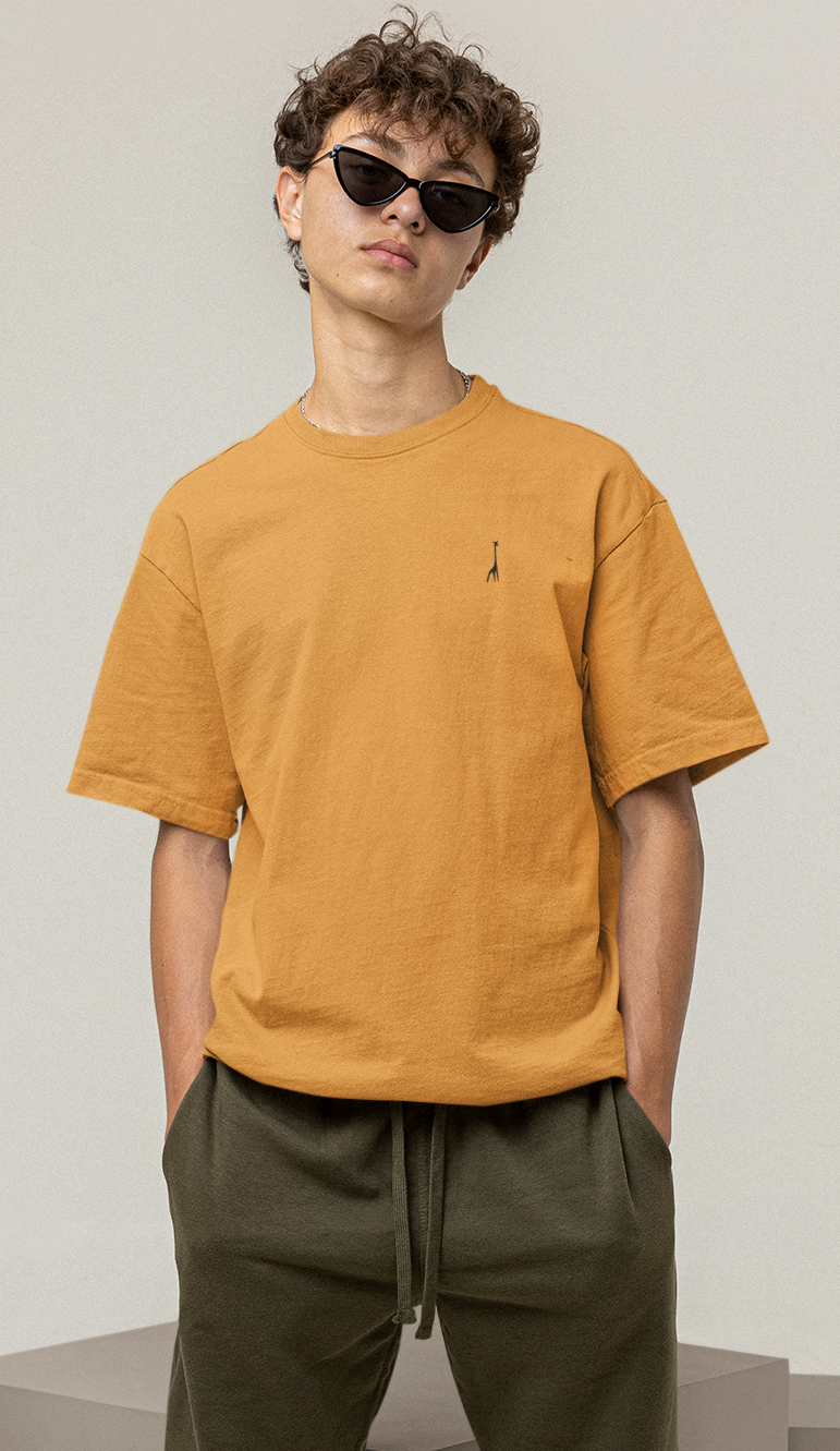 Men's Oversized Gold Rush Yellow Solid T-Shirt High & Humble