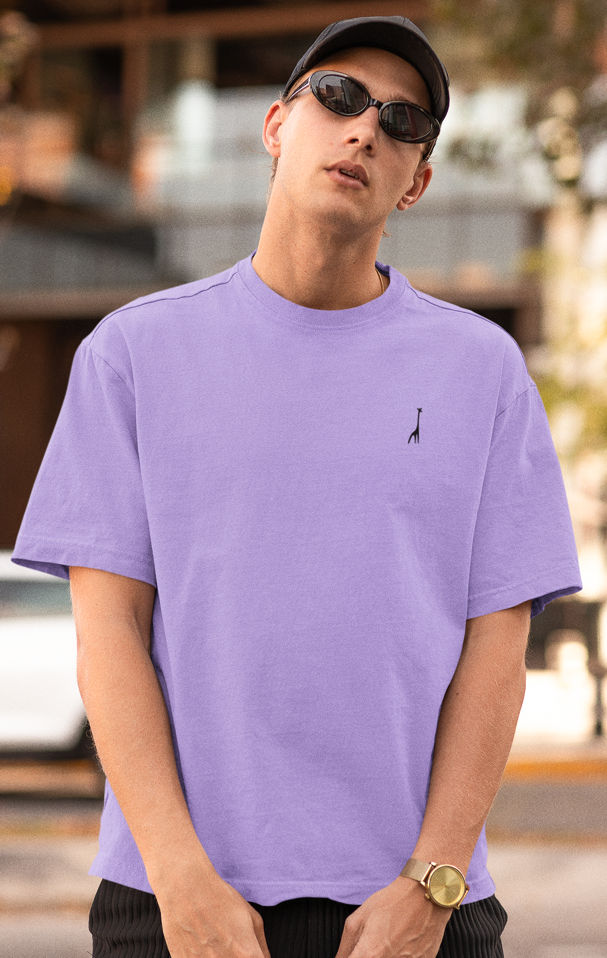 Men's Oversized Lilac Whisper Solid T-Shirt High & Humble