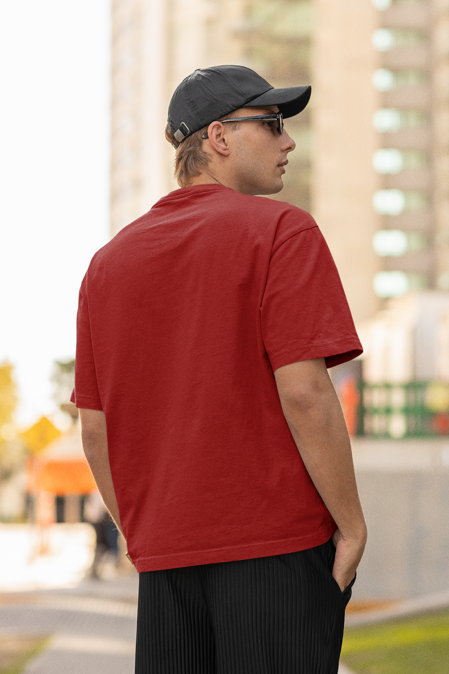 Men's Oversized Spidy Red Solid T-Shirt High & Humble