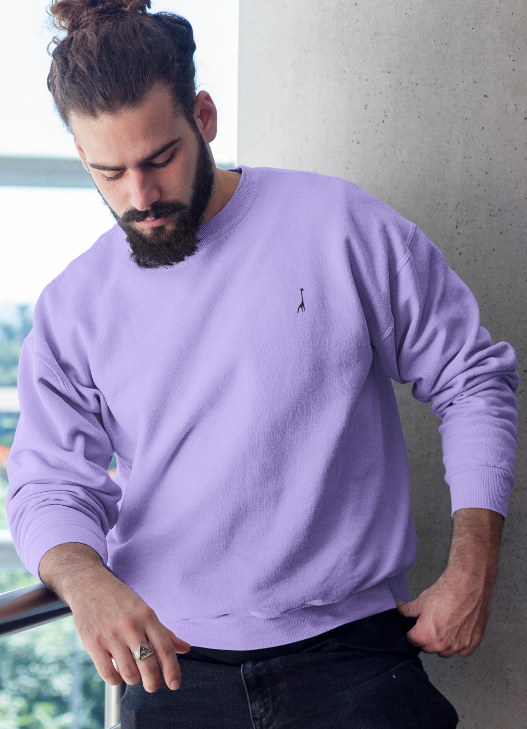 Men's Lilac Whisper Solid Sweatshirt High & Humble